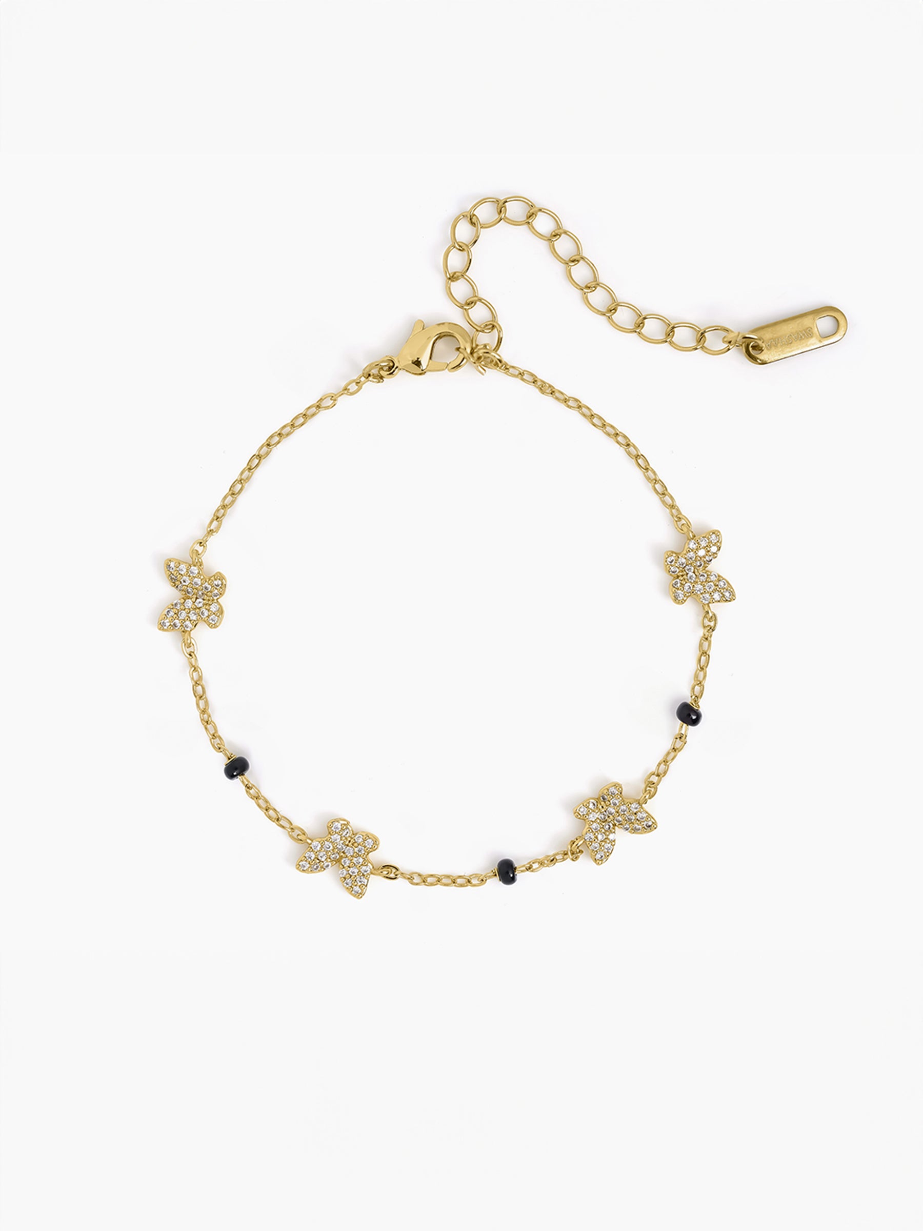 Aarini Butterfly Diamond 18K Gold Plated Mangalsutra Bracelet