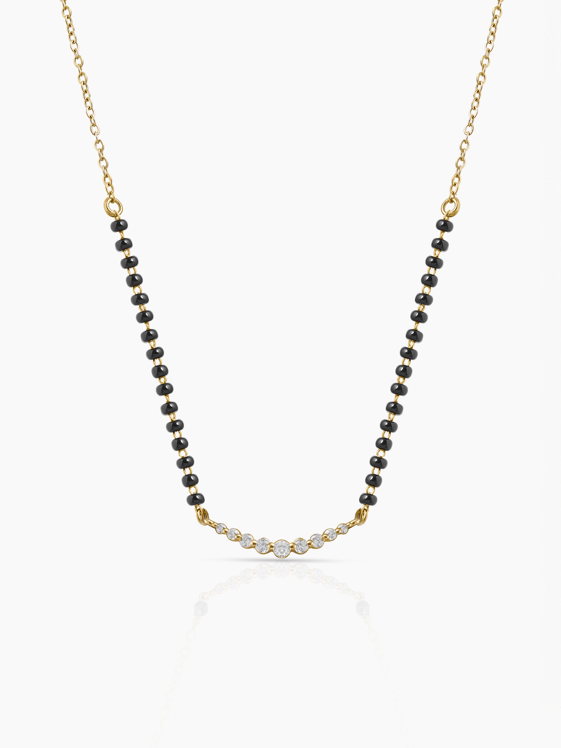 Aarunya Diamond Bar 18K Gold Plated Mangalsutra Gold