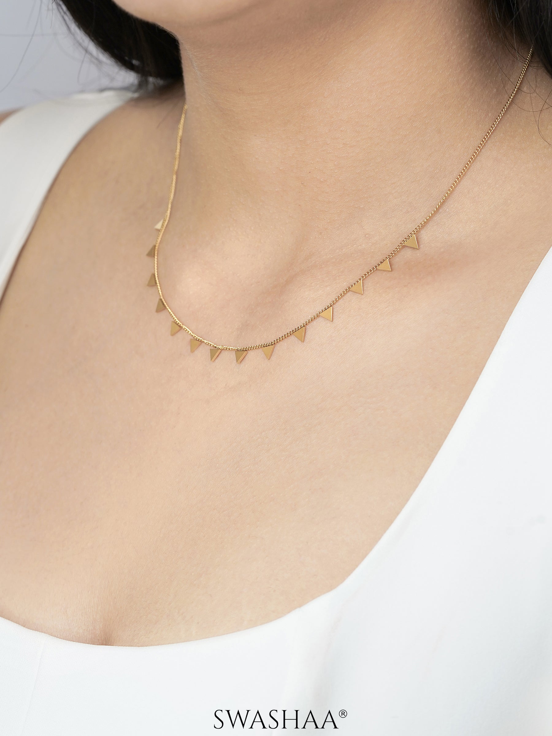 Aarya Trigon Gleam 18K Gold Plated Choker