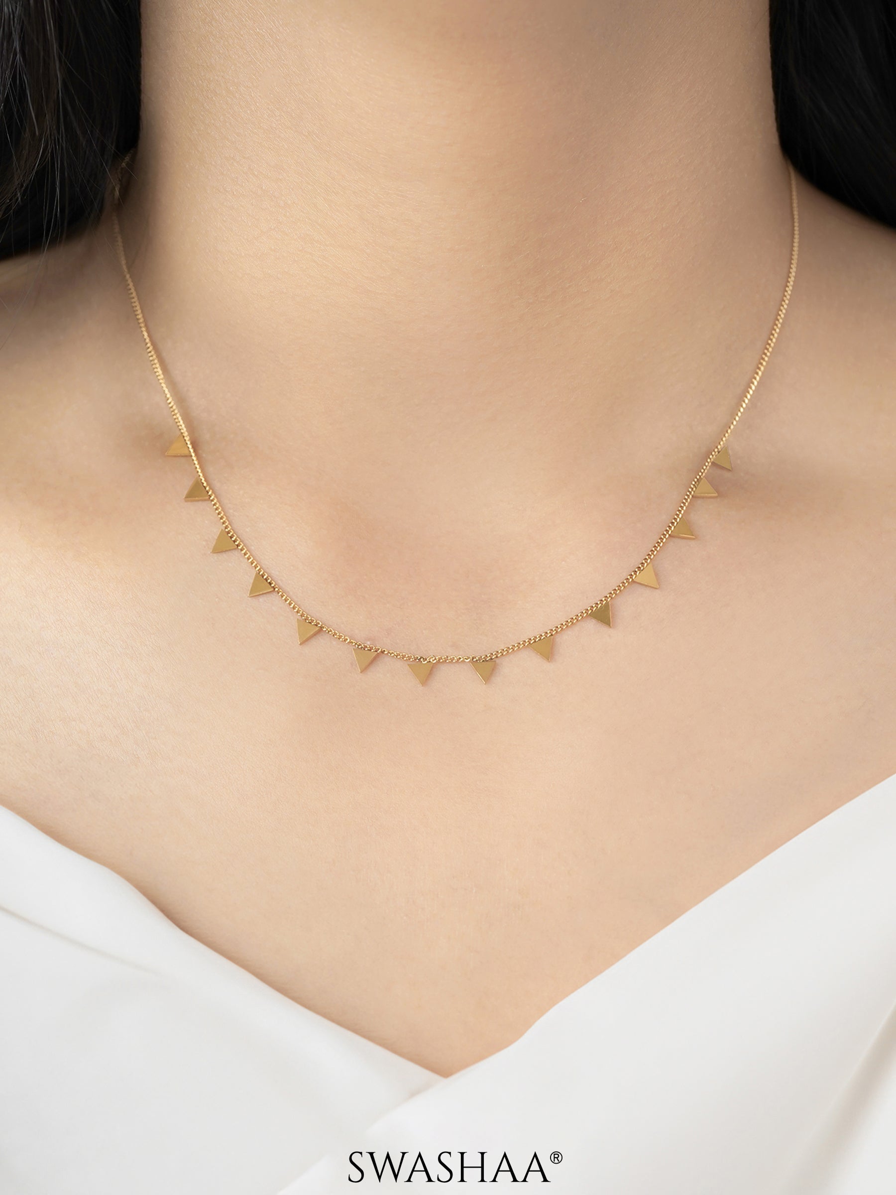 Aarya Trigon Gleam 18K Gold Plated Choker