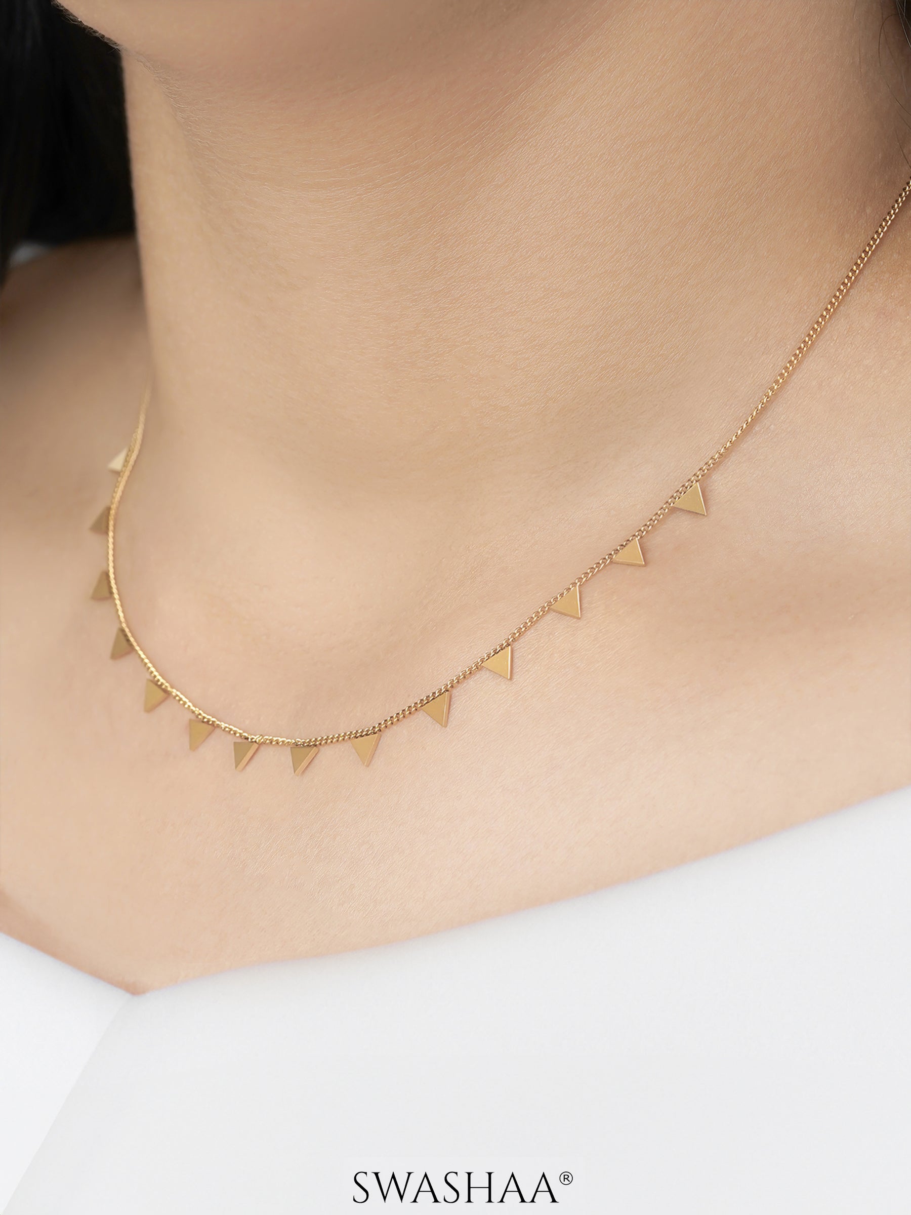 Aarya Trigon Gleam 18K Gold Plated Choker