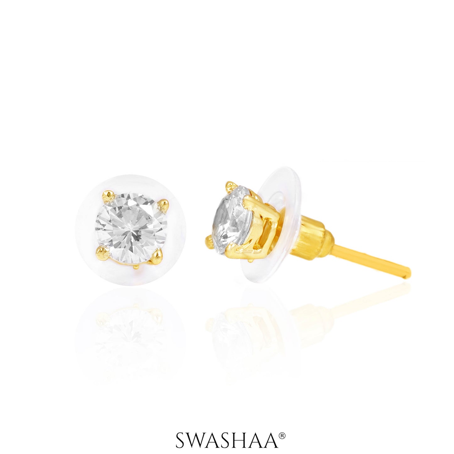Adia Round Cut Solitaire Women's Stud Earrings