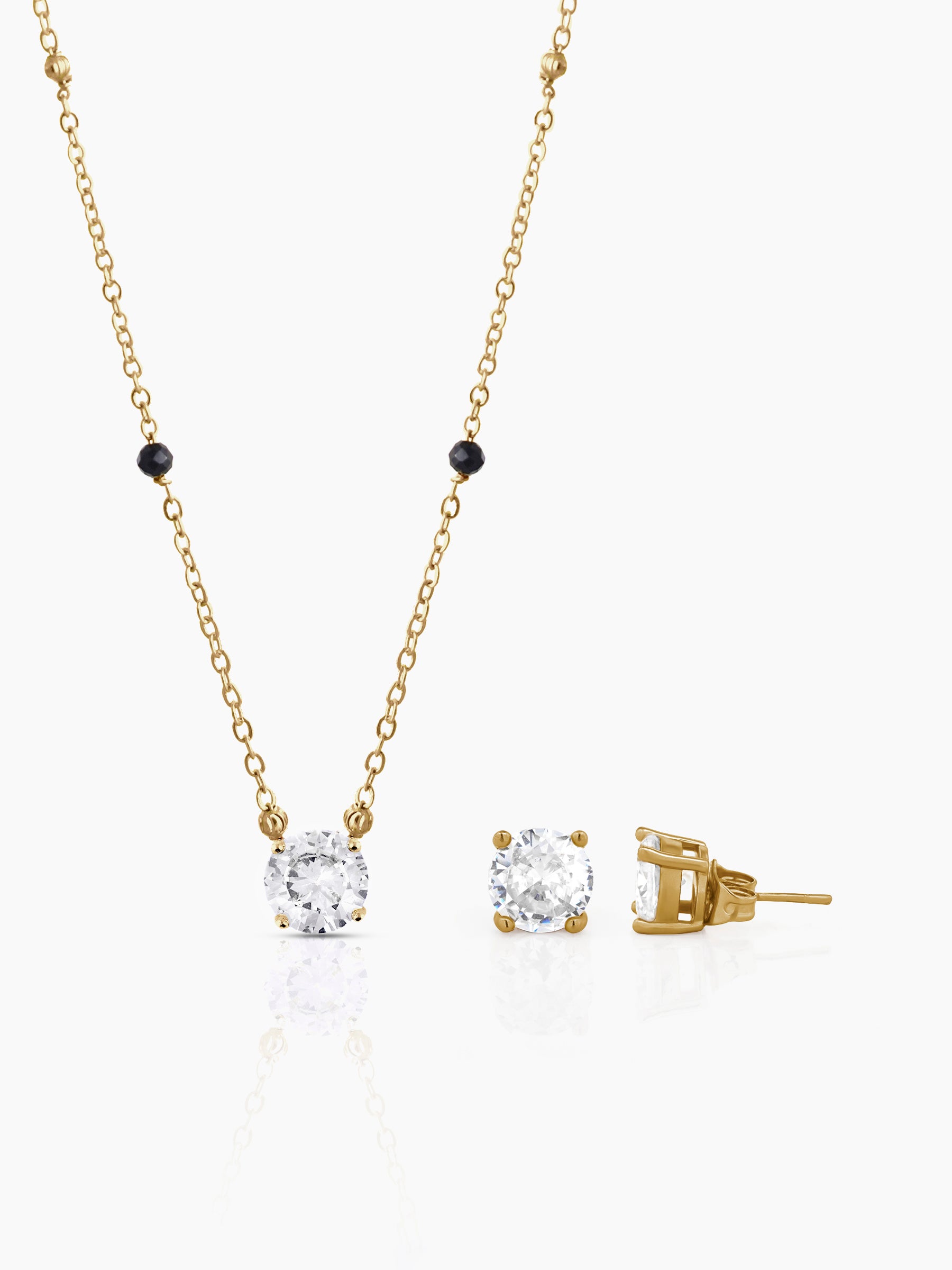 Adia 18K Gold Plated Mangalsutra Jewelry Set Of 2 - Necklace & Earrings Gold