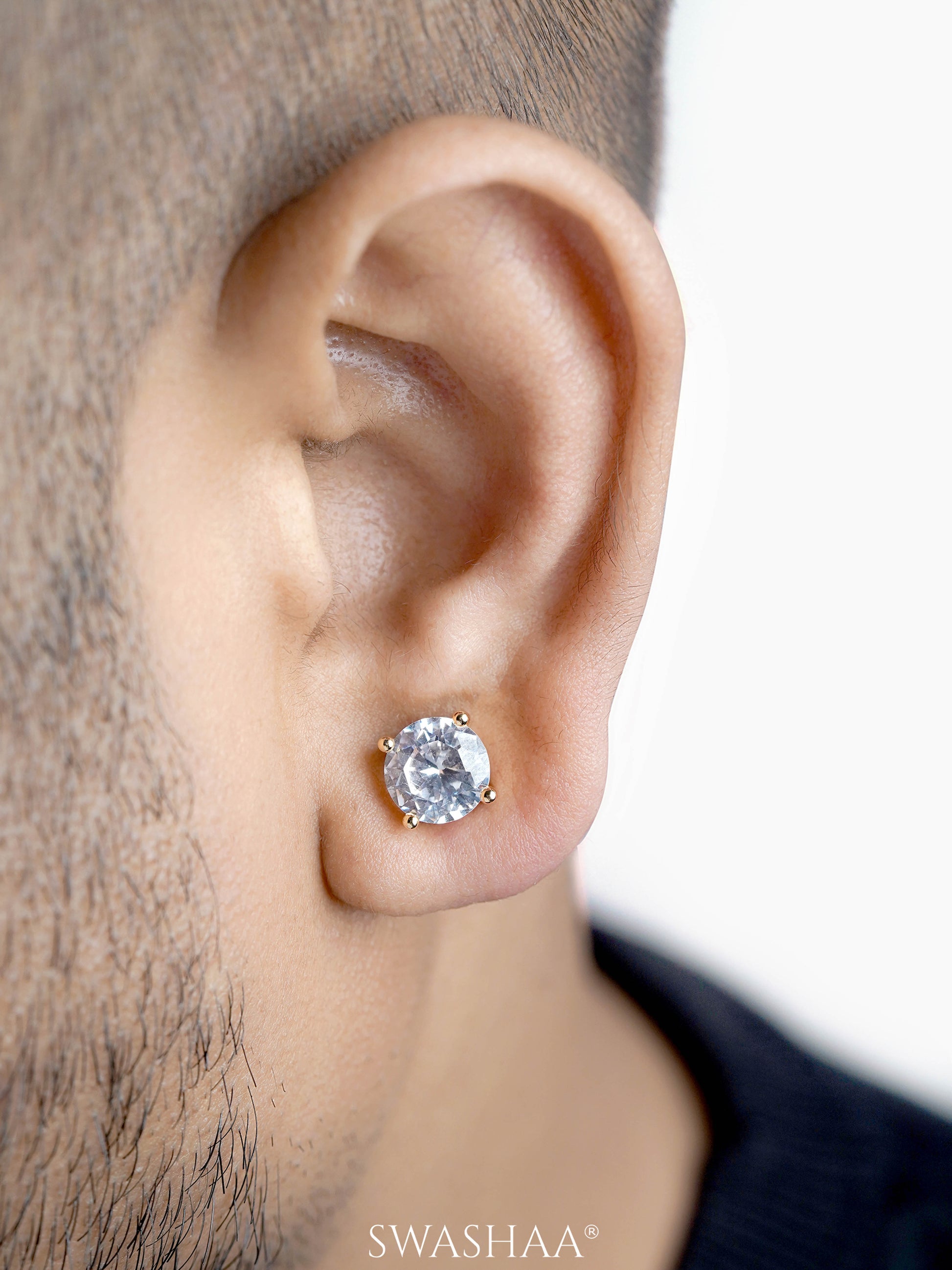 Adia Solitaire Men's Stud Earrings