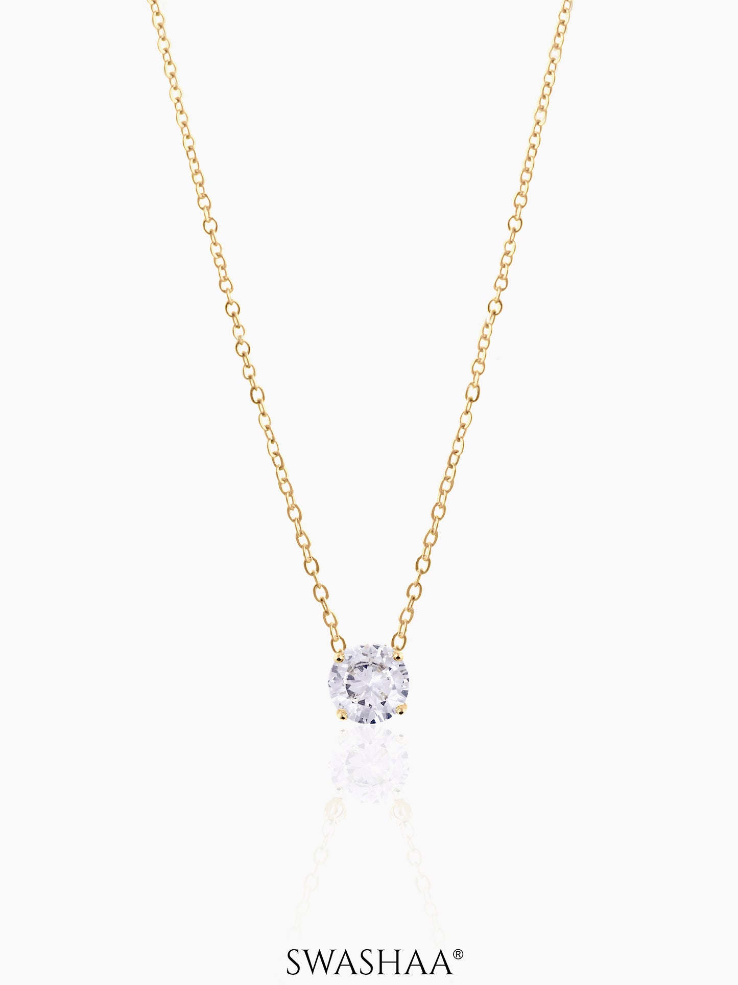 Adia Solitaire 18K Gold Plated Necklace Gold