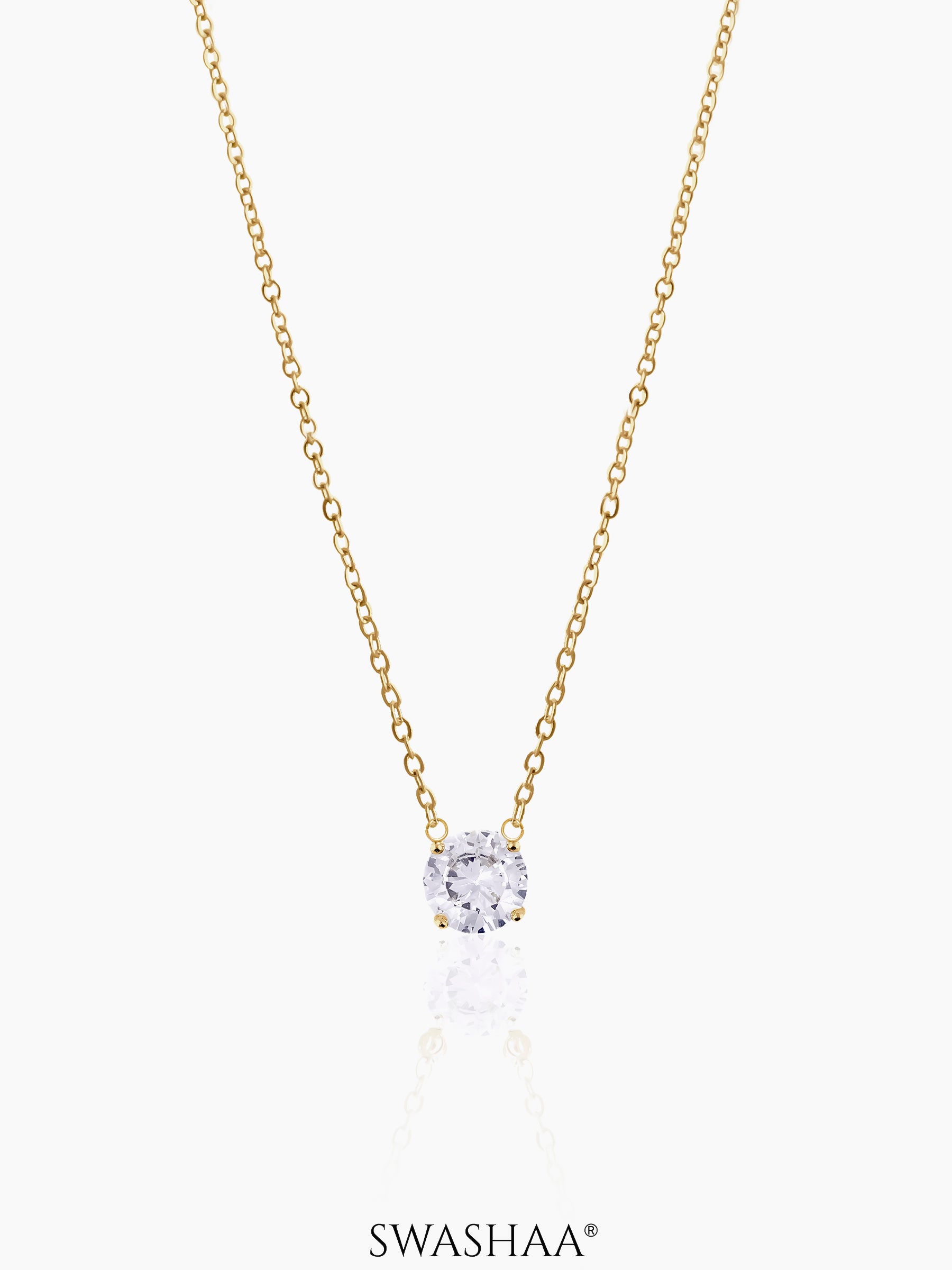 Adia Solitaire 18K Gold Plated Necklace Gold