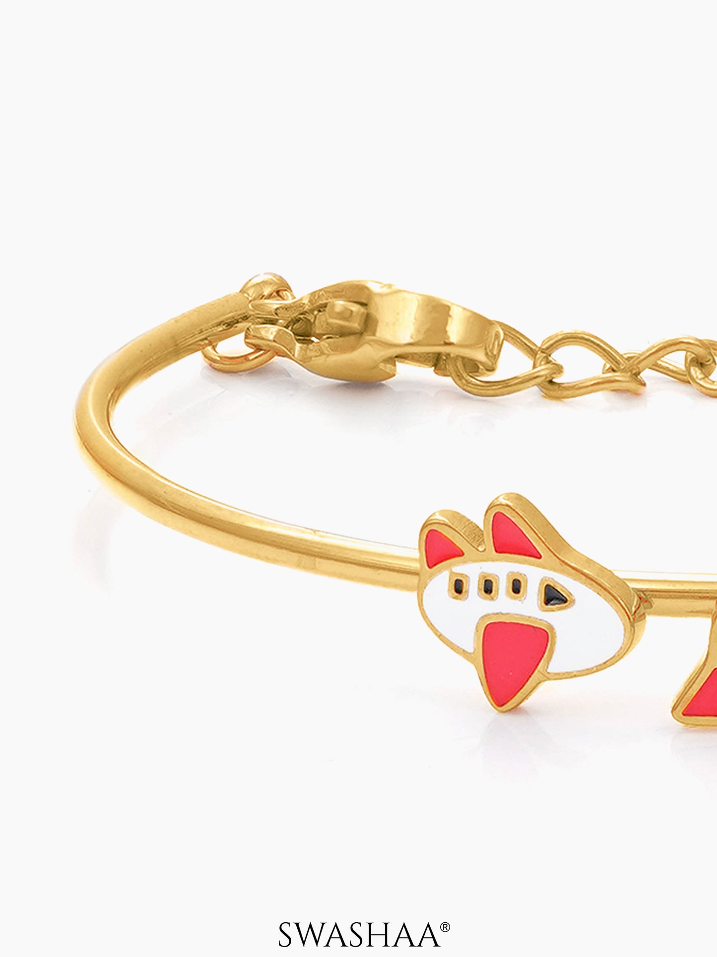 Adventure Ride Charms 18K Gold Plated Kid's Kada Bracelet