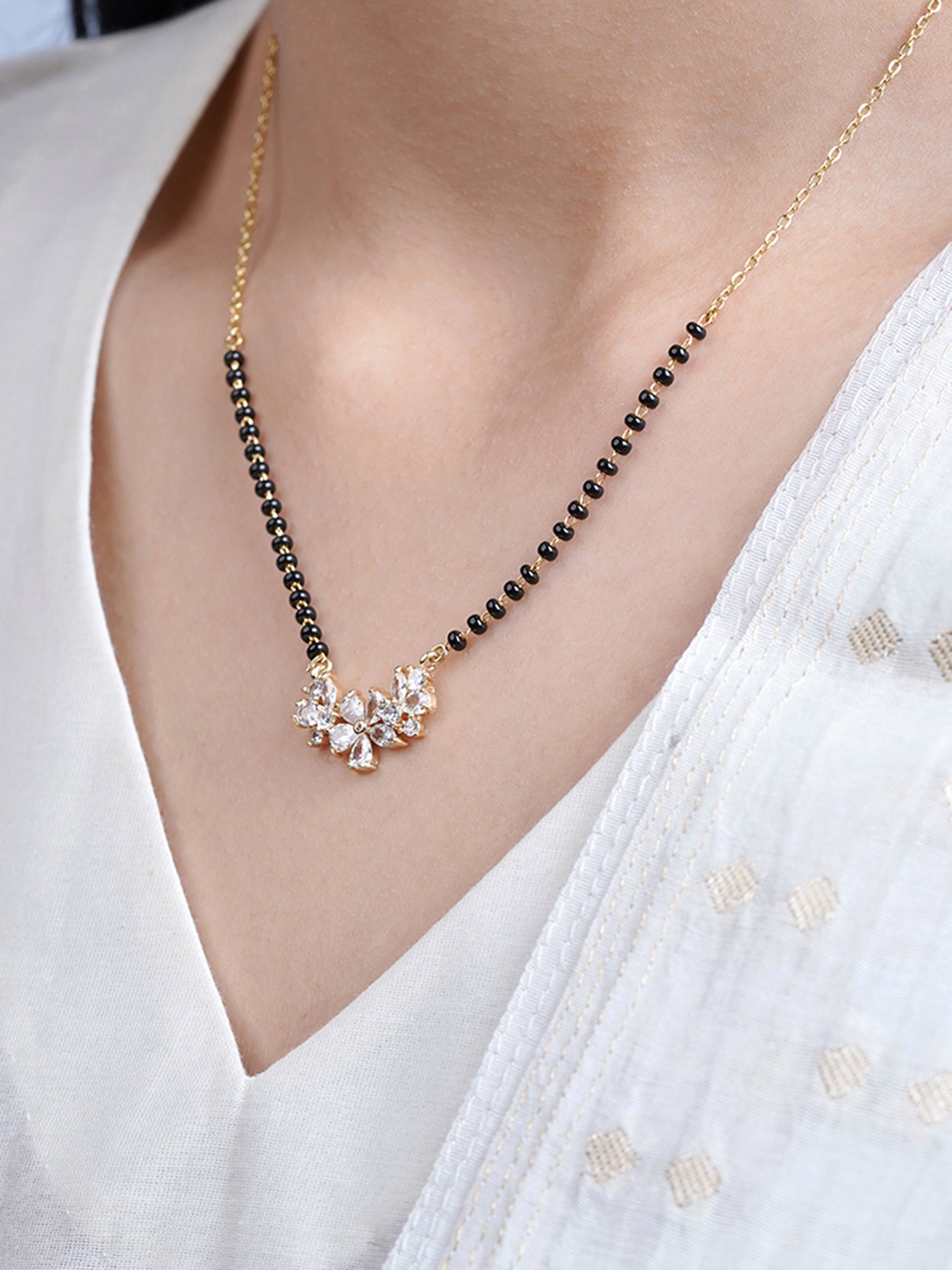 Aira Floral Cluster 18K Gold Plated Mangalsutra