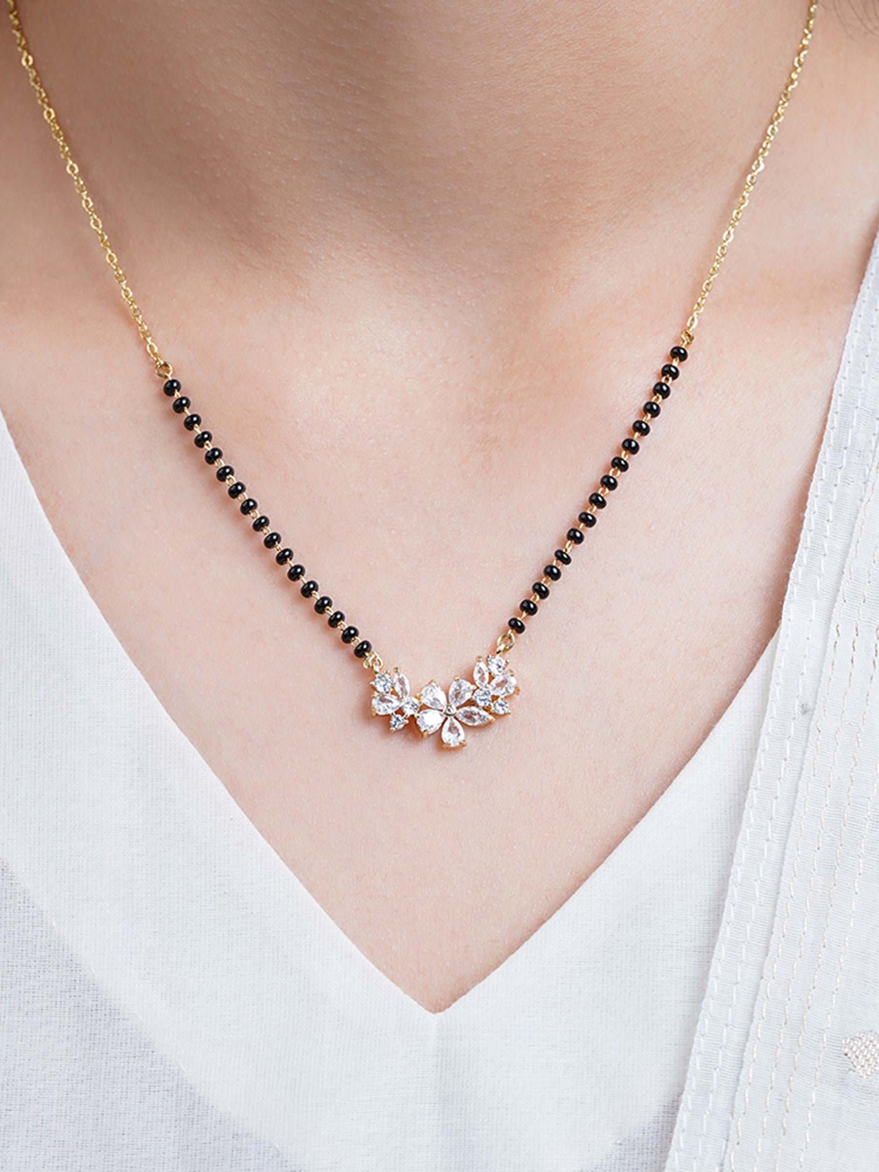 Aira Floral Cluster 18K Gold Plated Mangalsutra