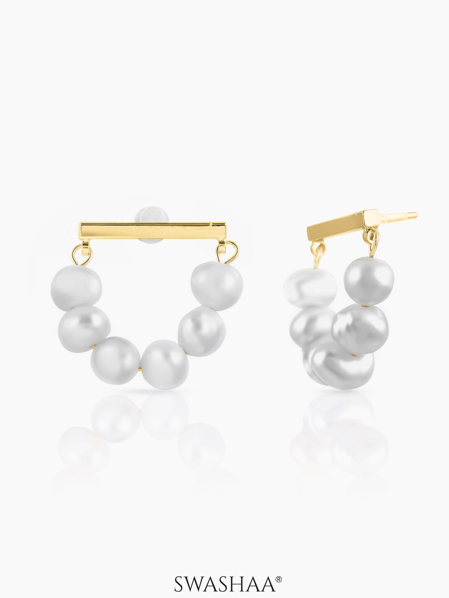 Akoya Pearl 18K Gold Plated Earrings Gold