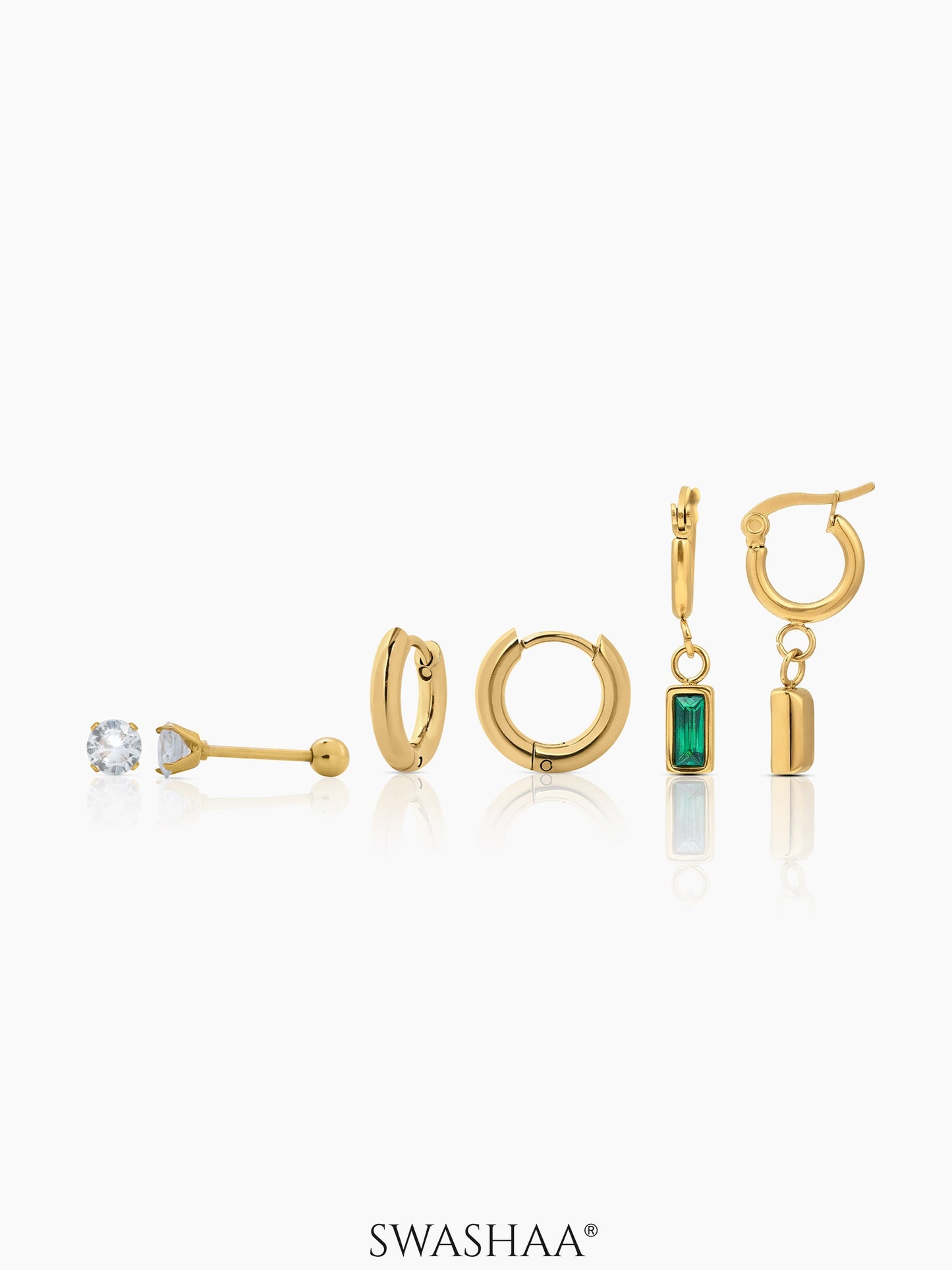 Alara Emerald Women's Earrings Set