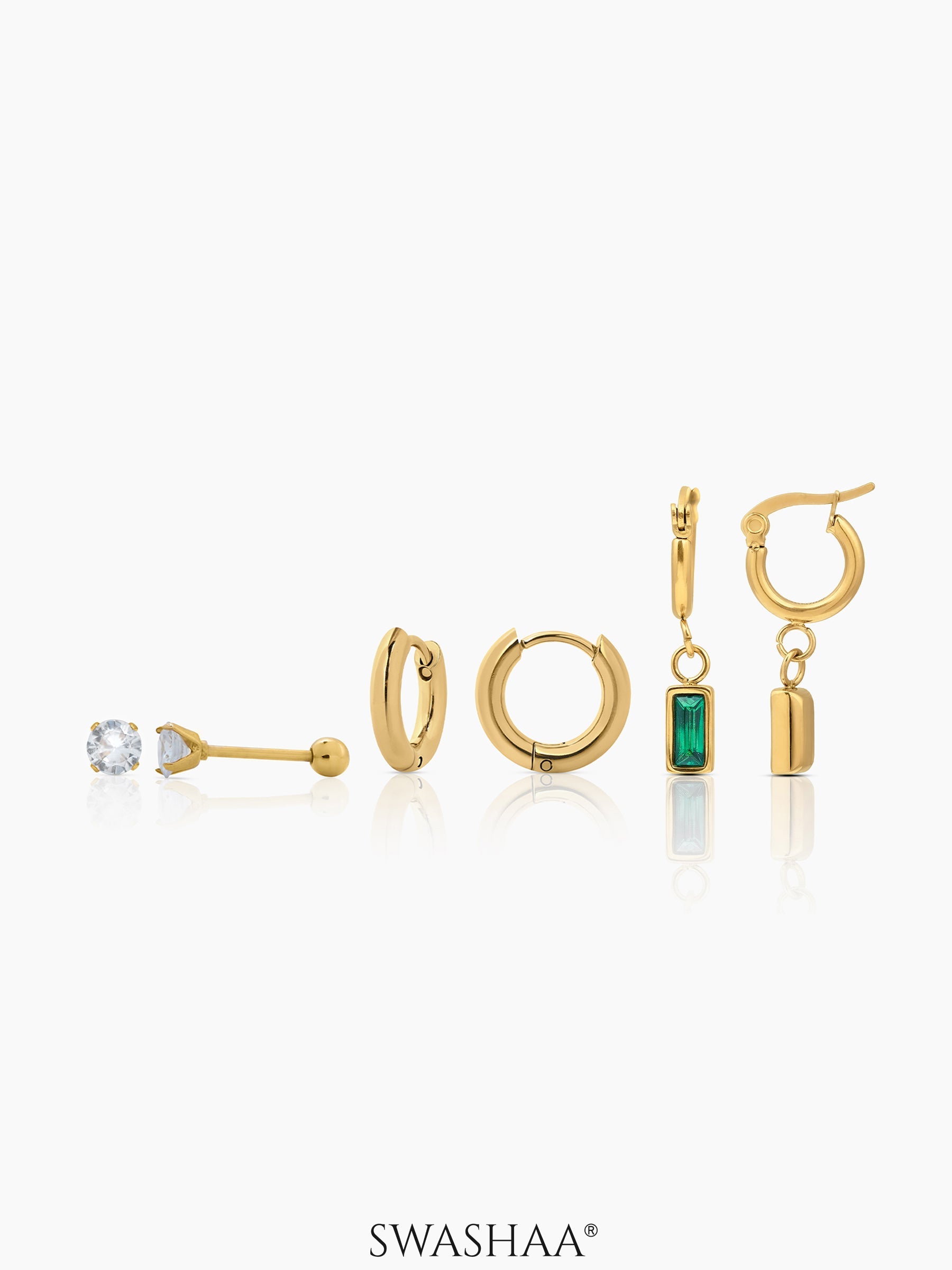 Alara Emerald Women's Earrings Set