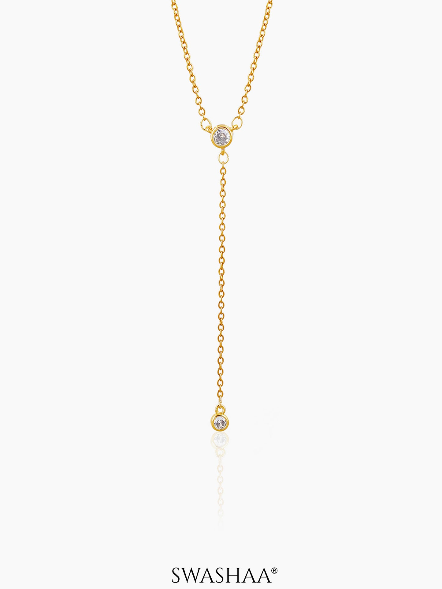 Aleeia Solitaire Drop 18K Gold Plated Necklace Gold