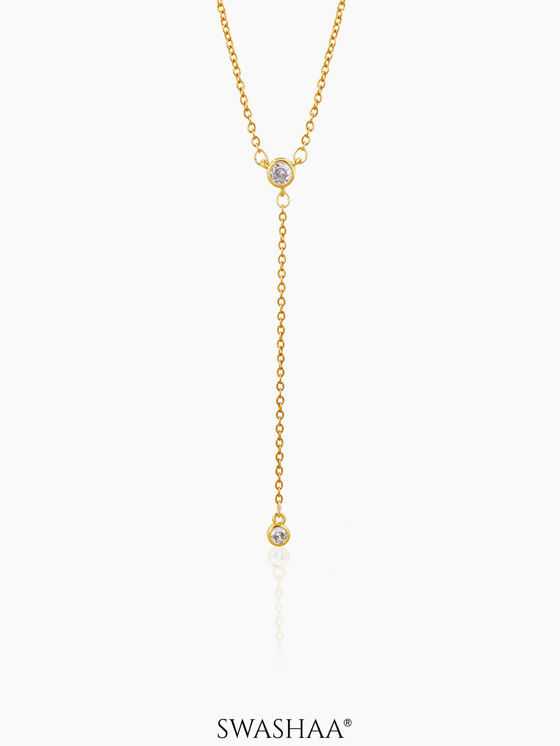 Aleeia Solitaire Drop 18K Gold Plated Necklace Gold