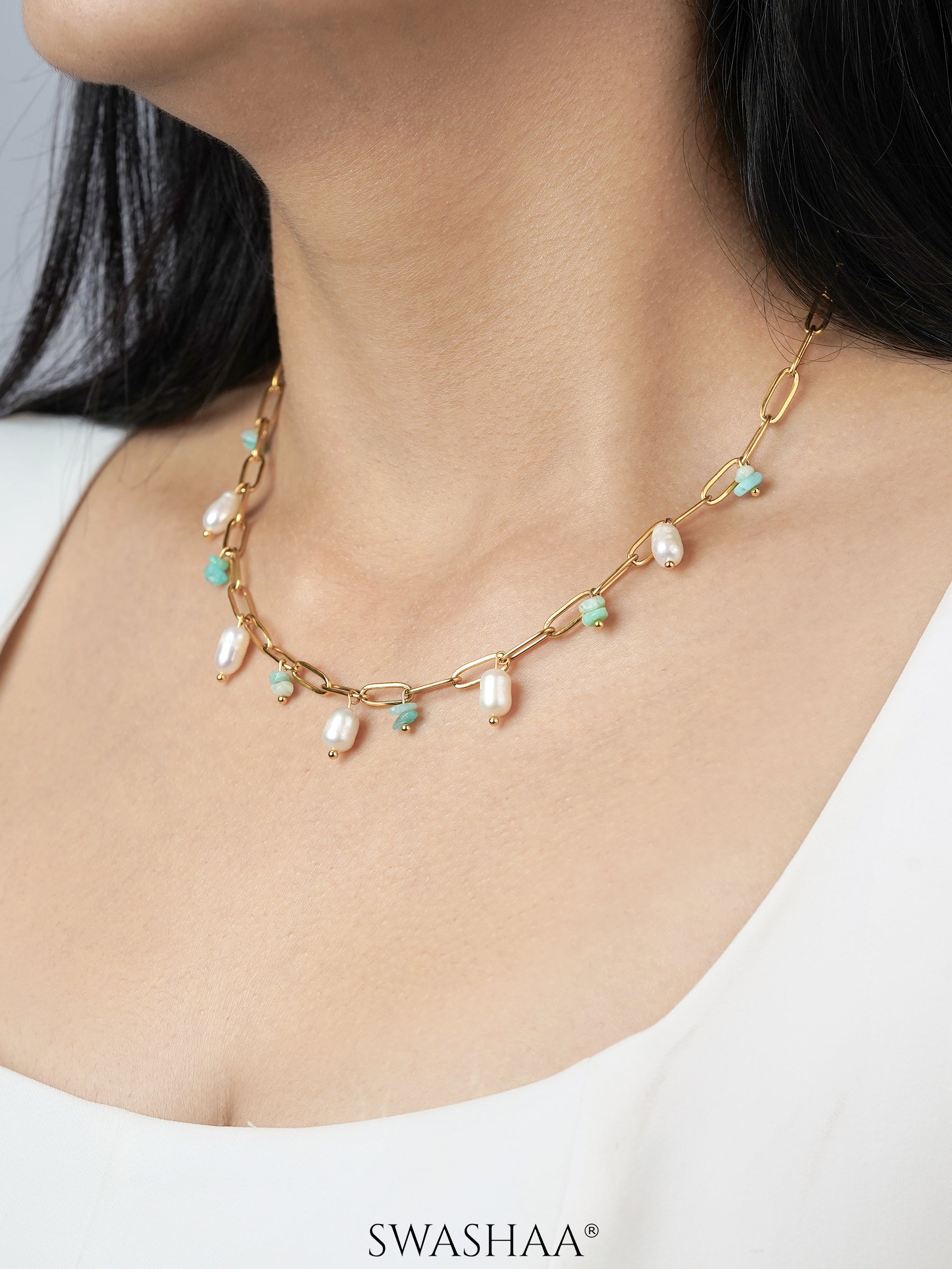 Alka Pearl 18K Gold Plated Necklace