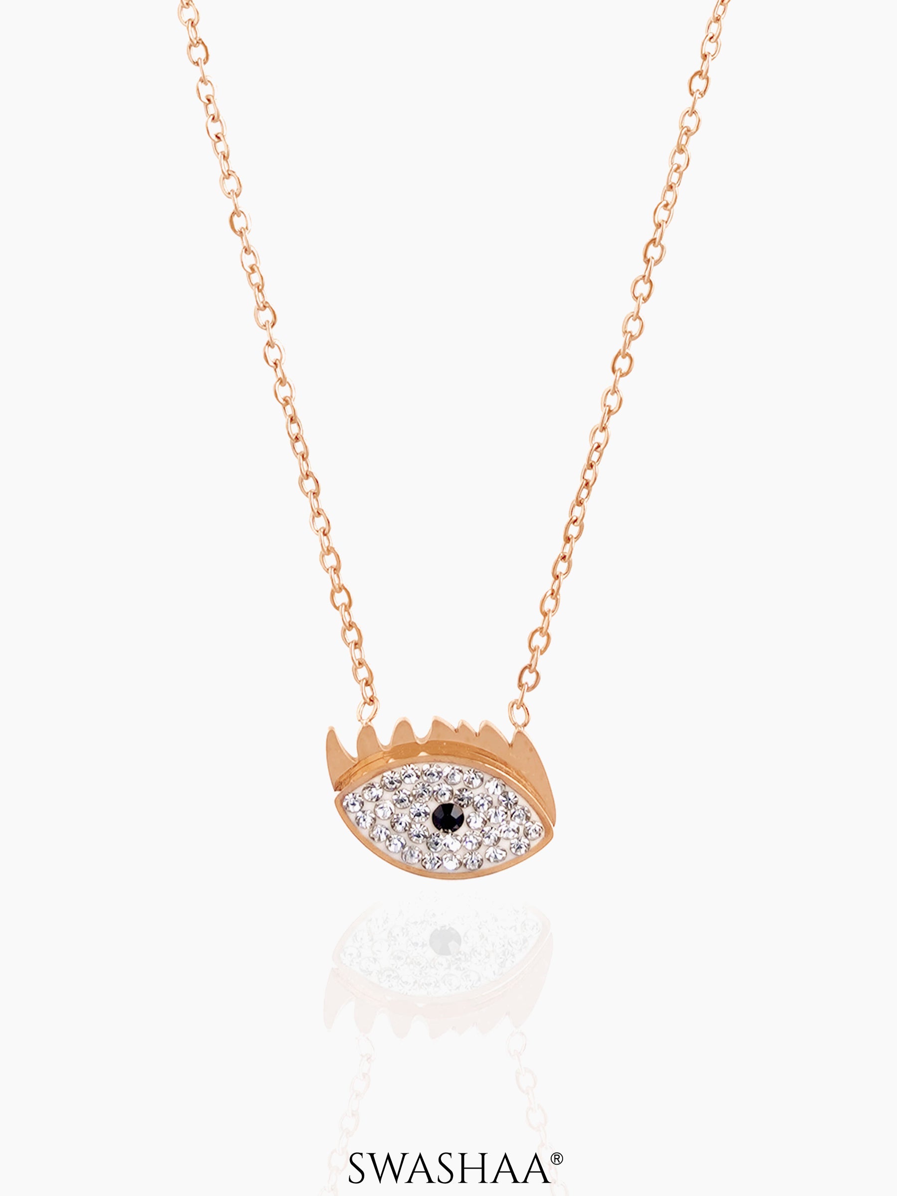 Allika Evil Eye Rosegold Plated Necklace Rosegold