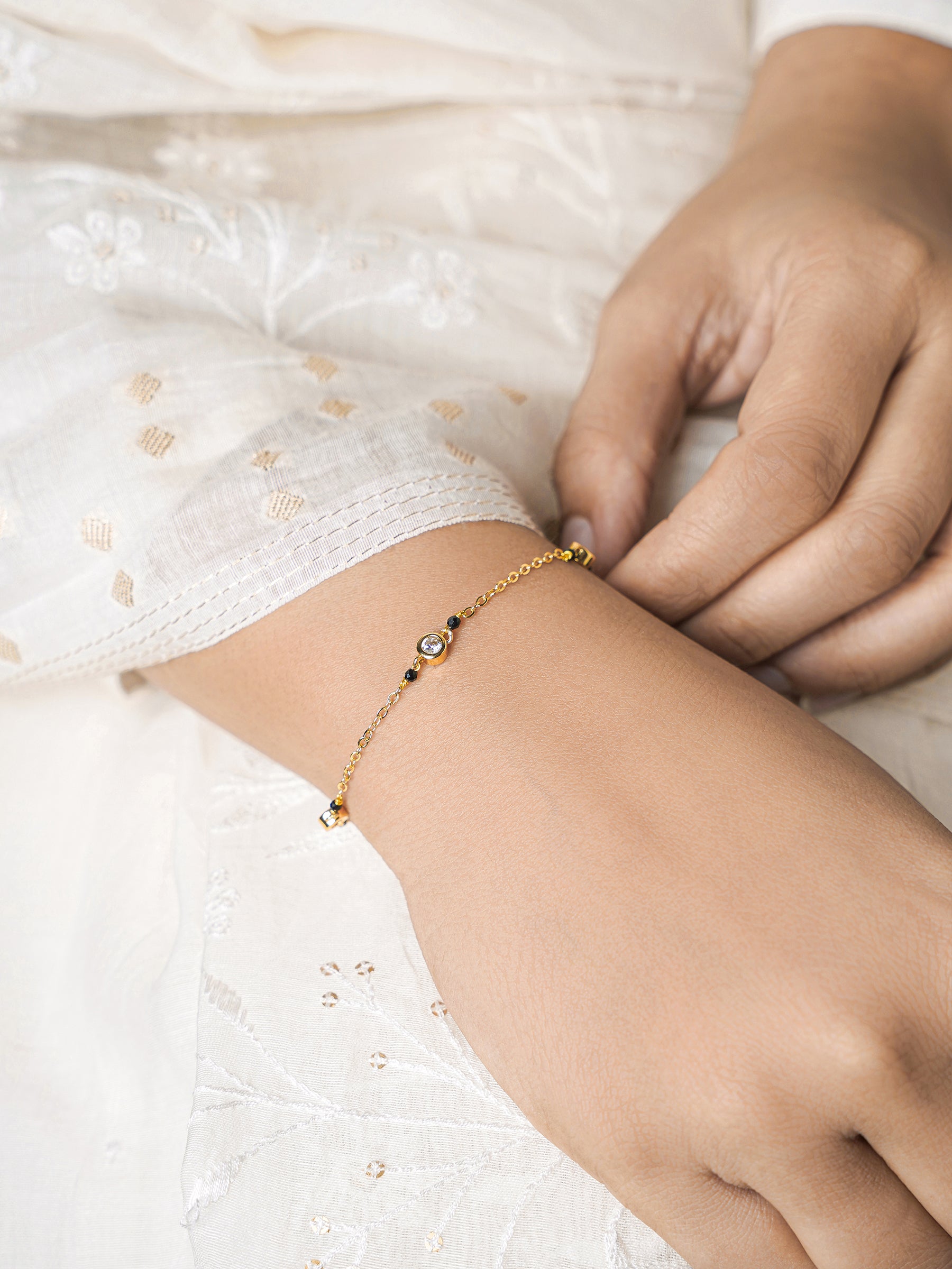 Amaira Diamond 14K Gold Plated Mangalsutra Bracelet
