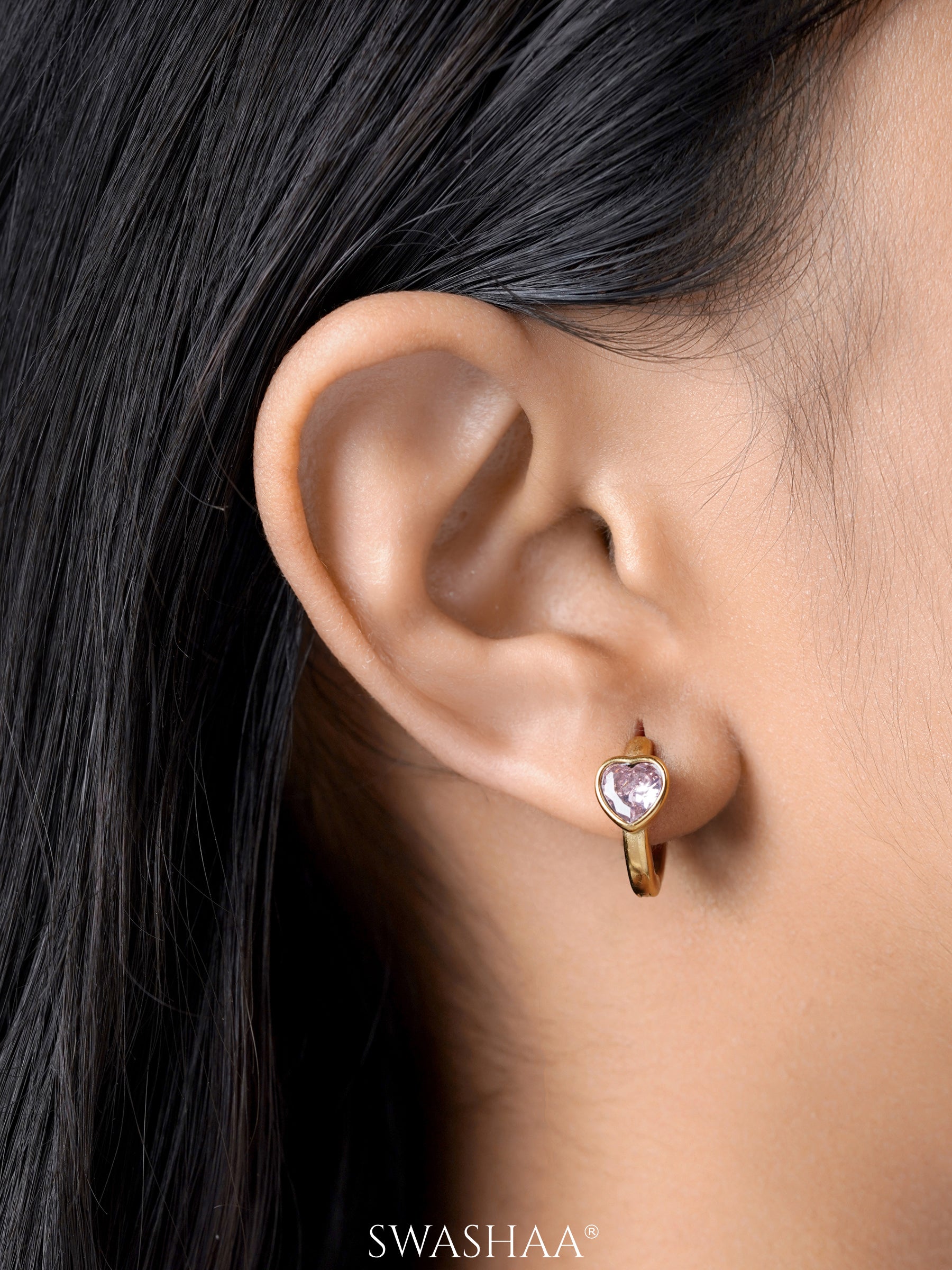 Amora Heart Hoop Earrings