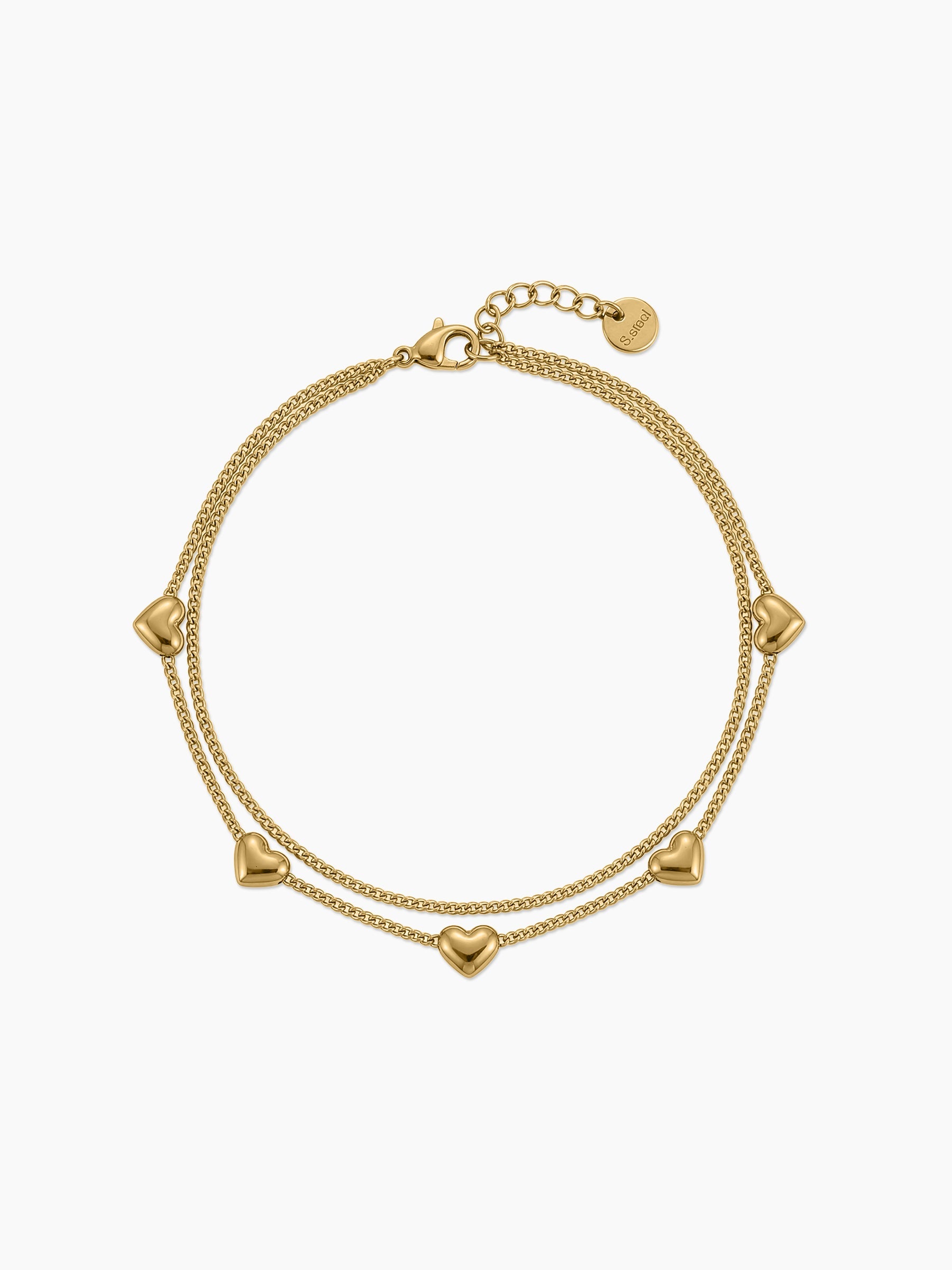 Anara Heart Women's Anklet 18K Gold Plated