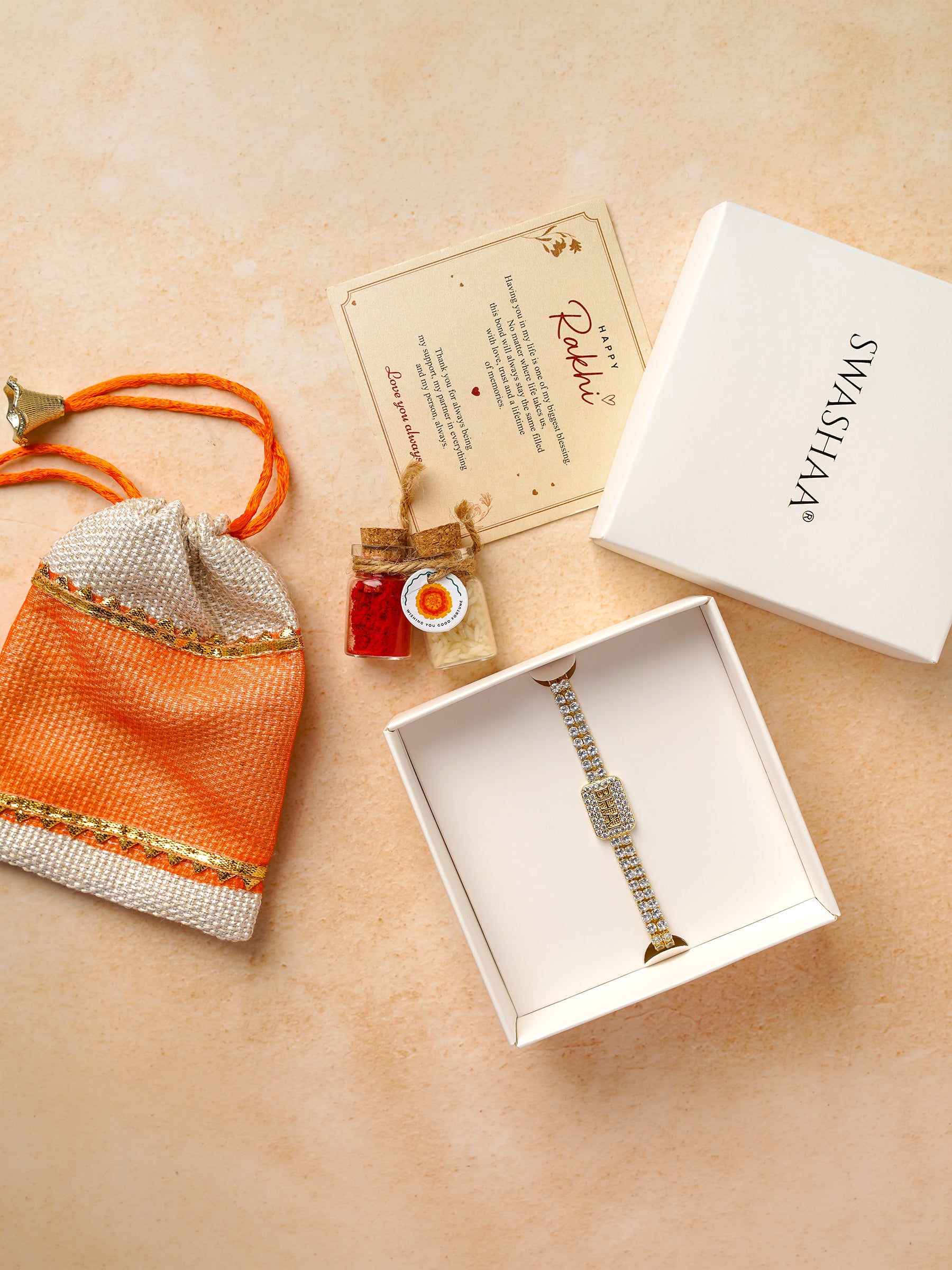 Anmol Diamond 18K Gold Plated Rakhi