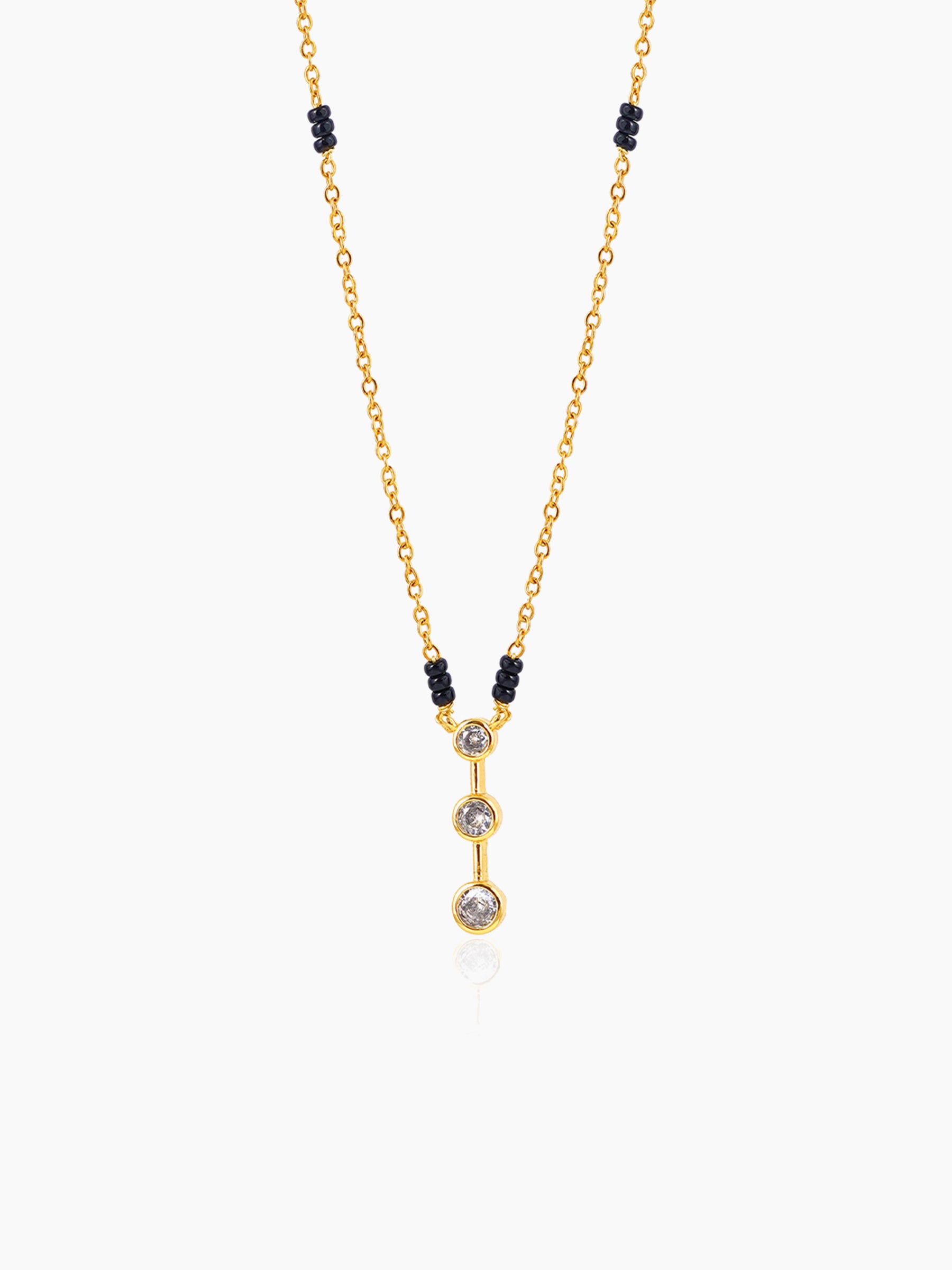 Anvitha Trinity Diamond 18K Gold Plated Mangalsutra Gold