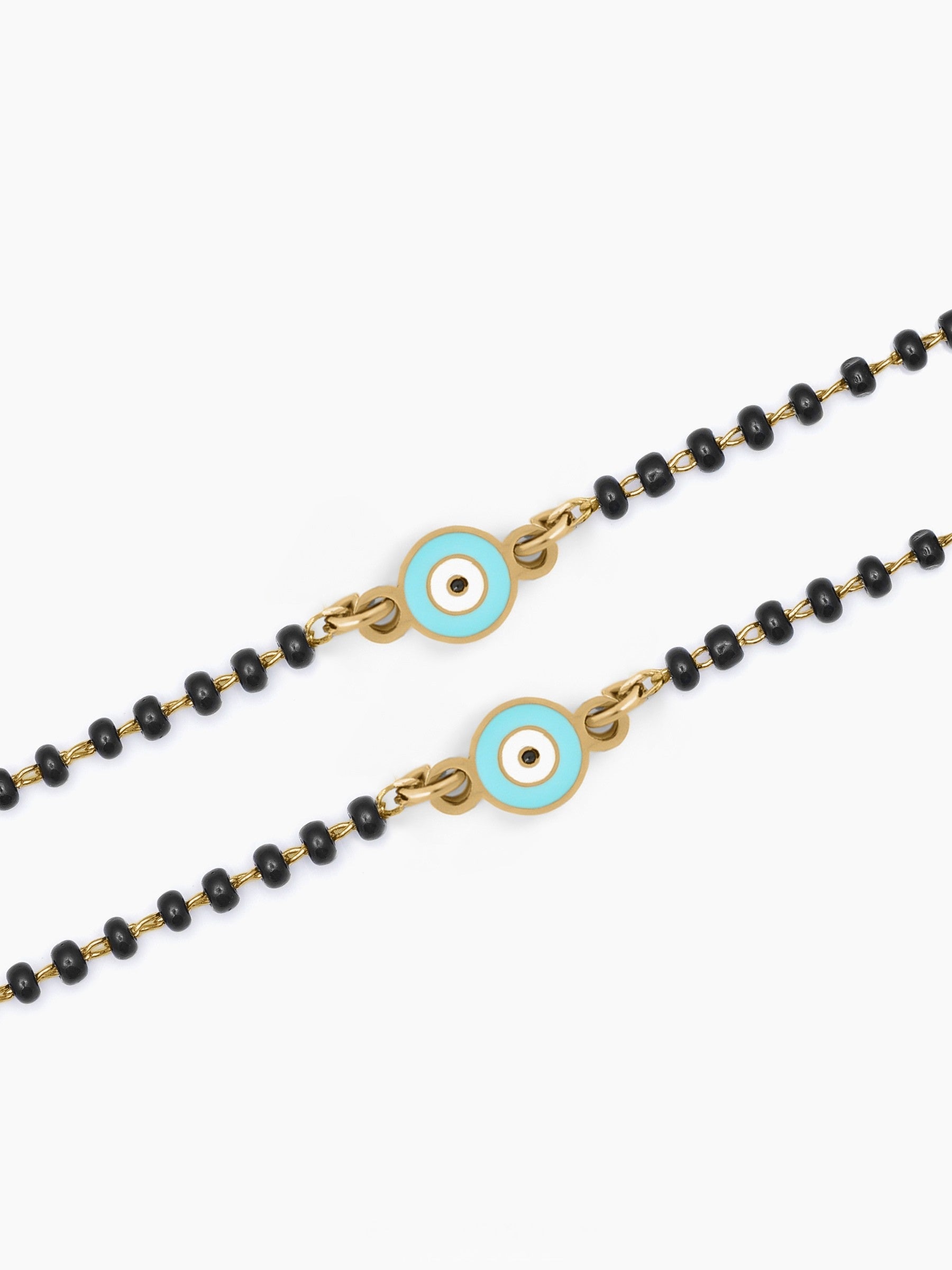 Aqua Evil Eye 18K Gold Plated Kid's Nazariya Bracelet
