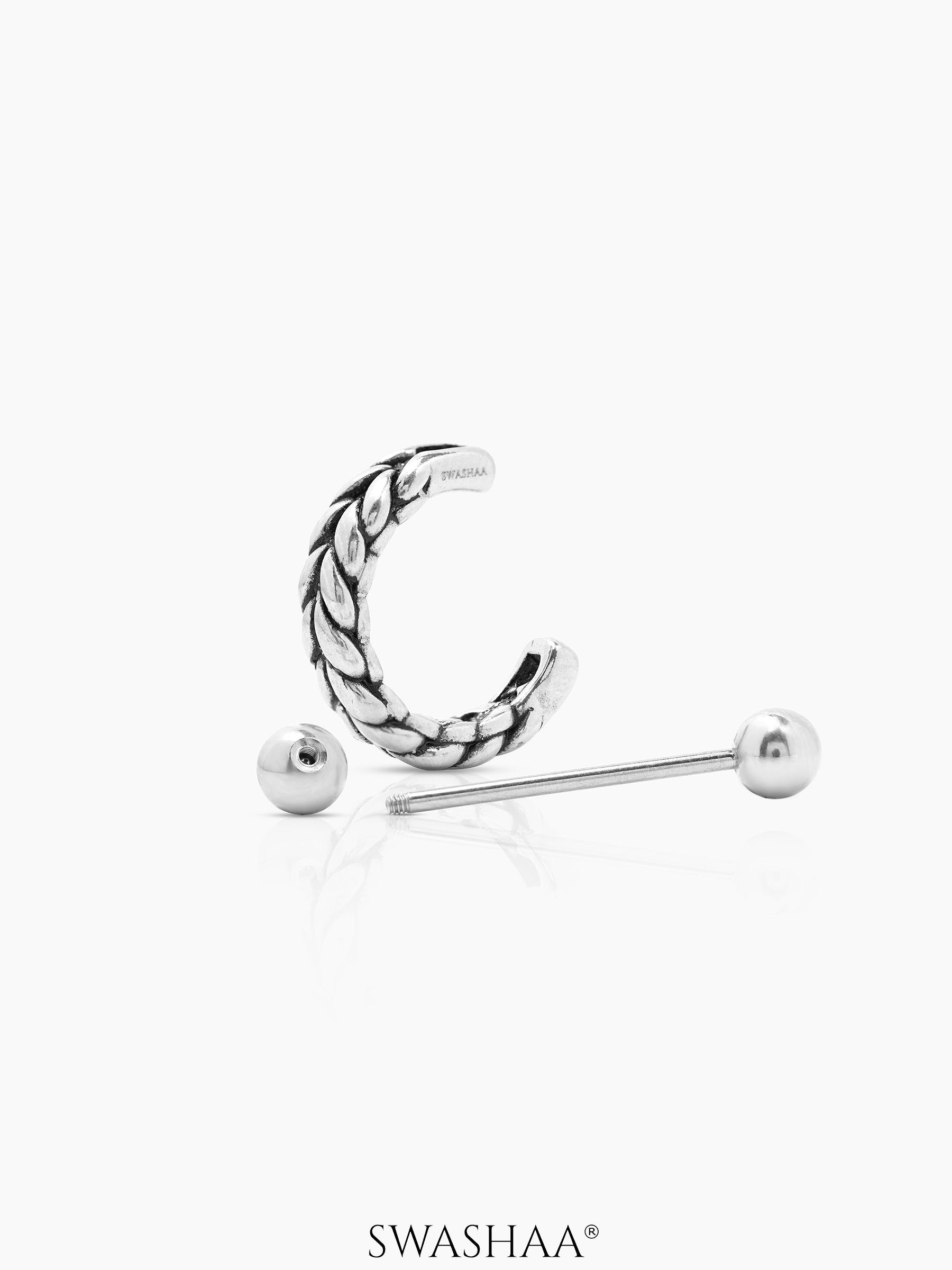 Ares Braided Men's Hoop Earrings