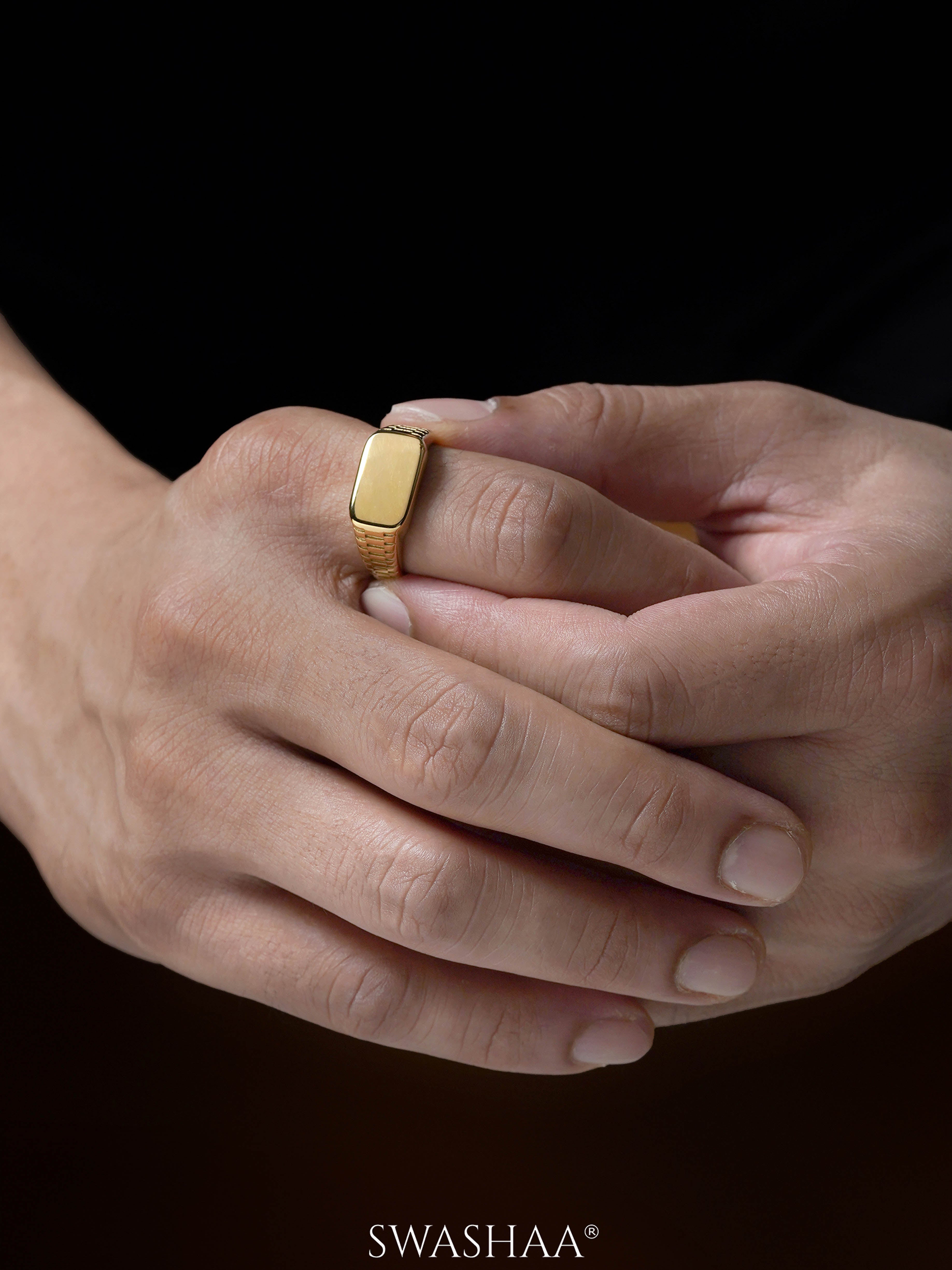 Argo Crest Band Signet Men's Ring