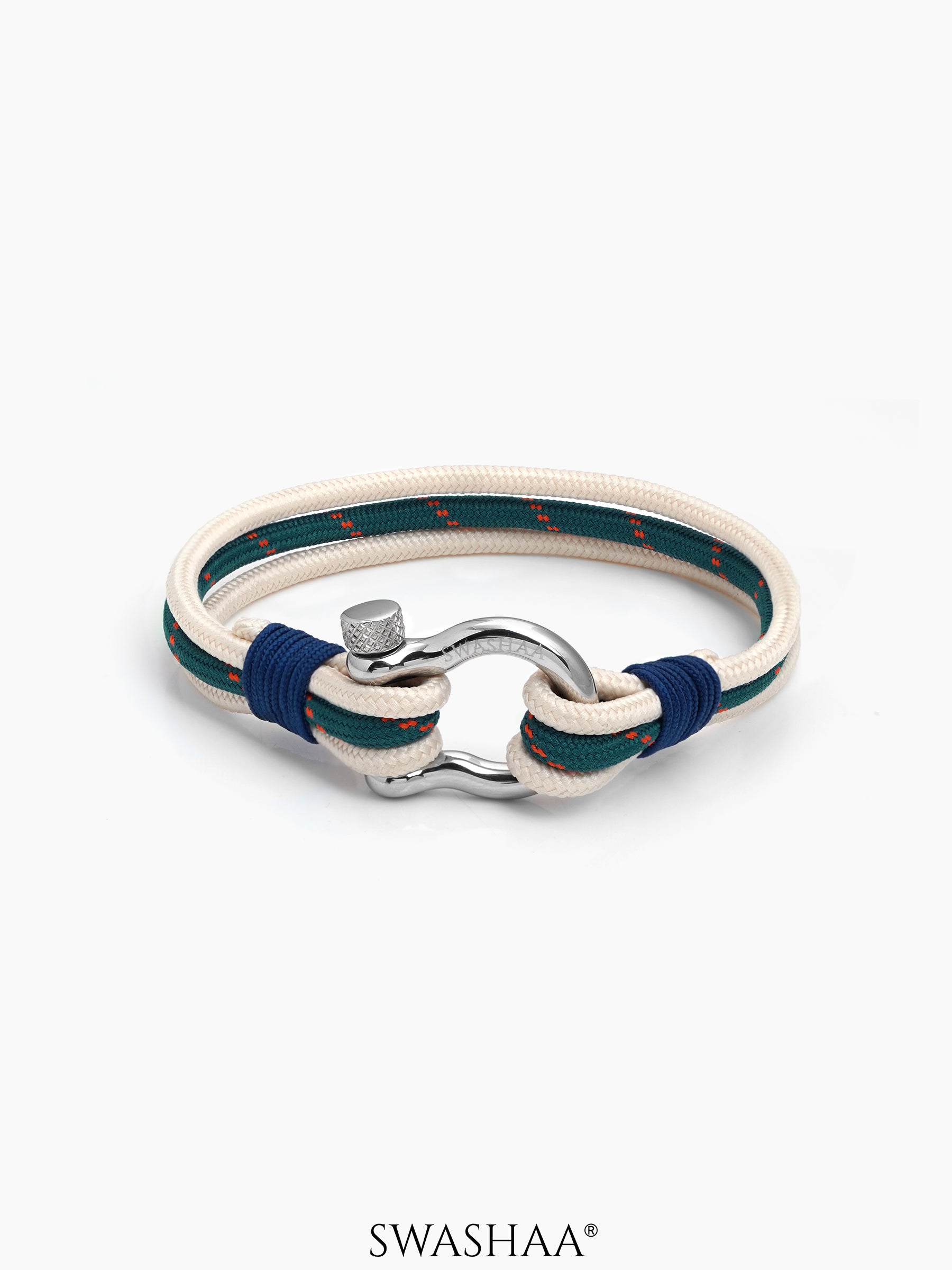 Arios Men’s Rope Bracelet Green-White