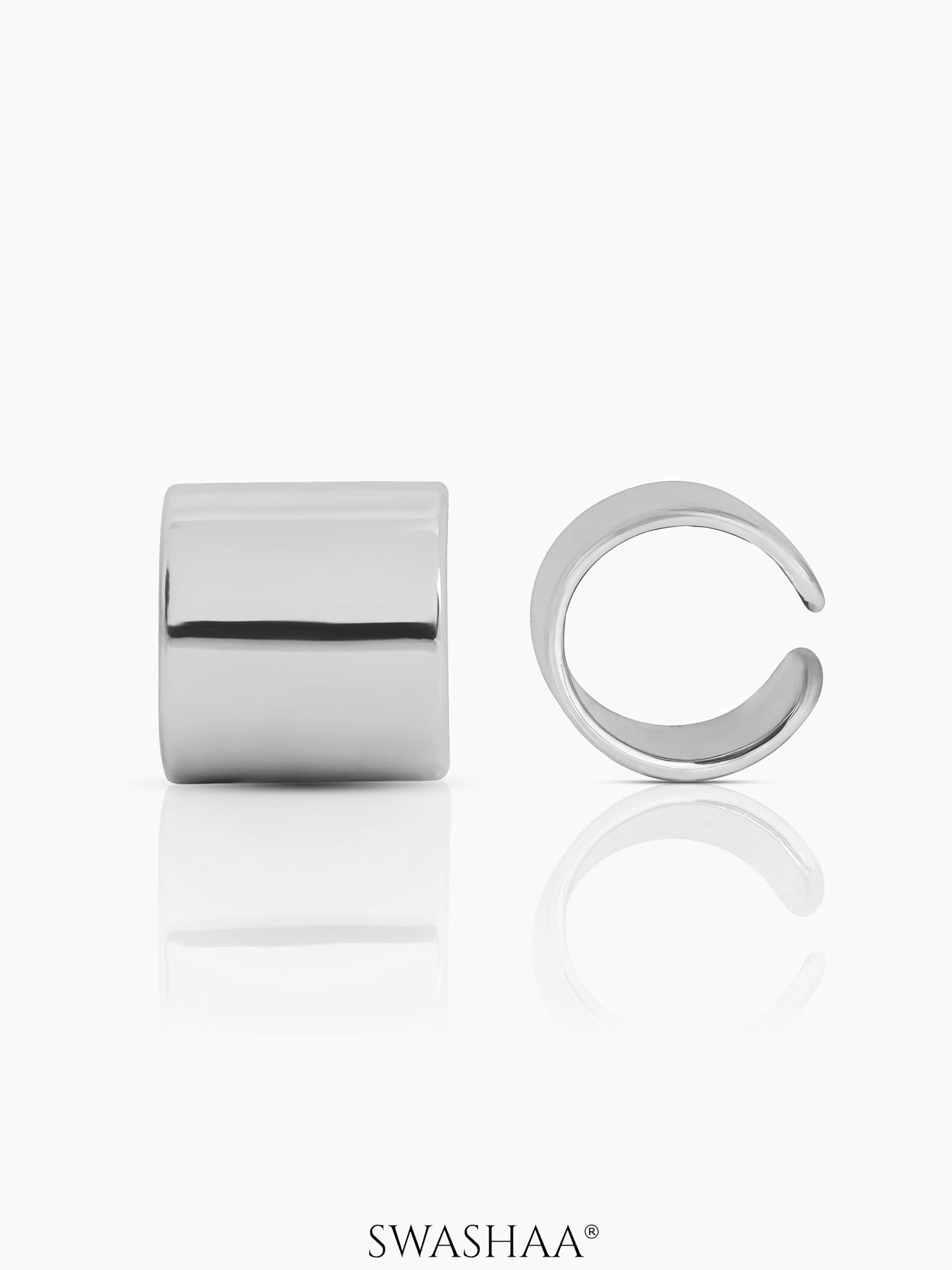 Arven Bold Ear Cuffs Silver