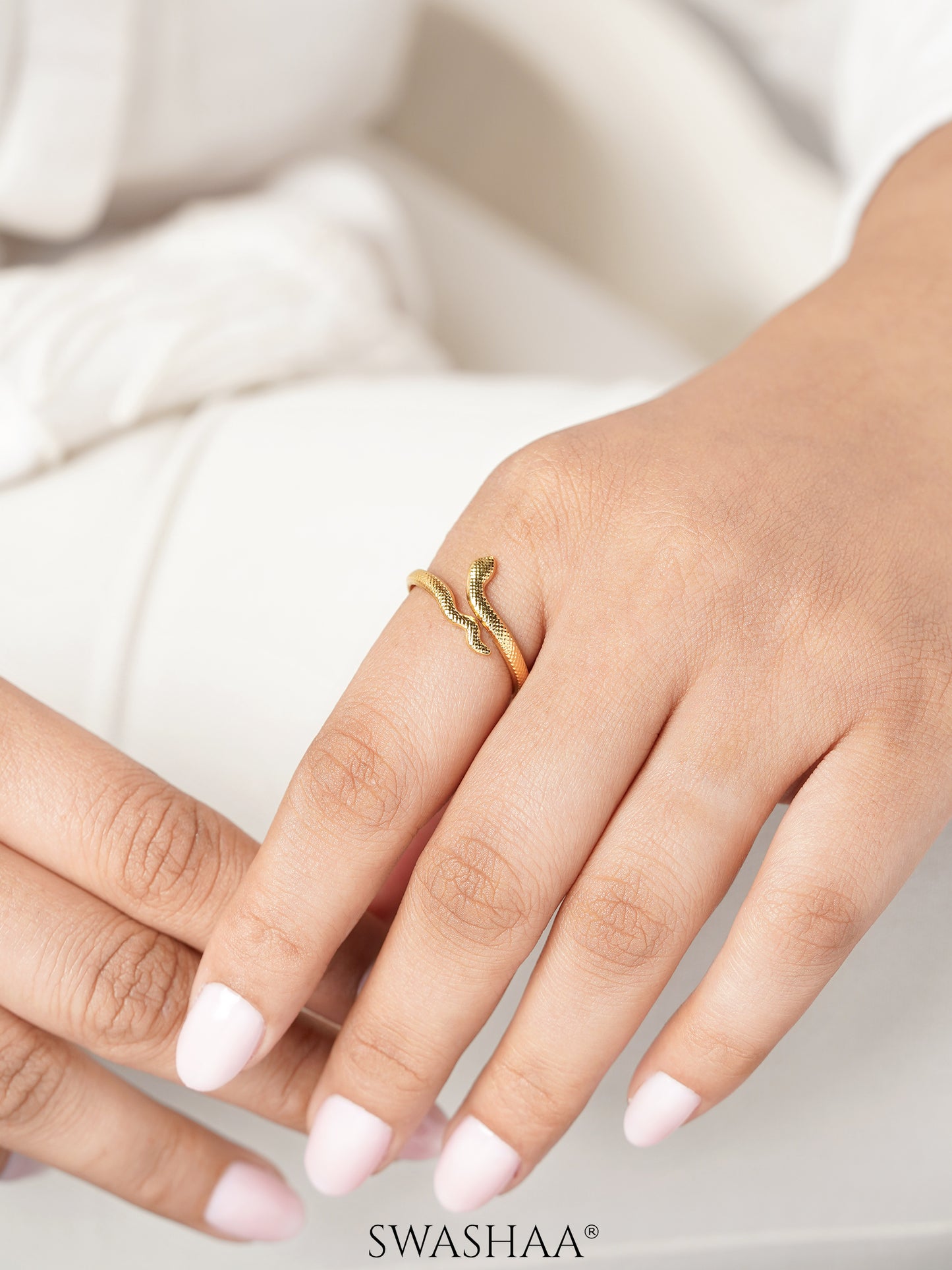 Ashlekha 18K Gold Plated Ring