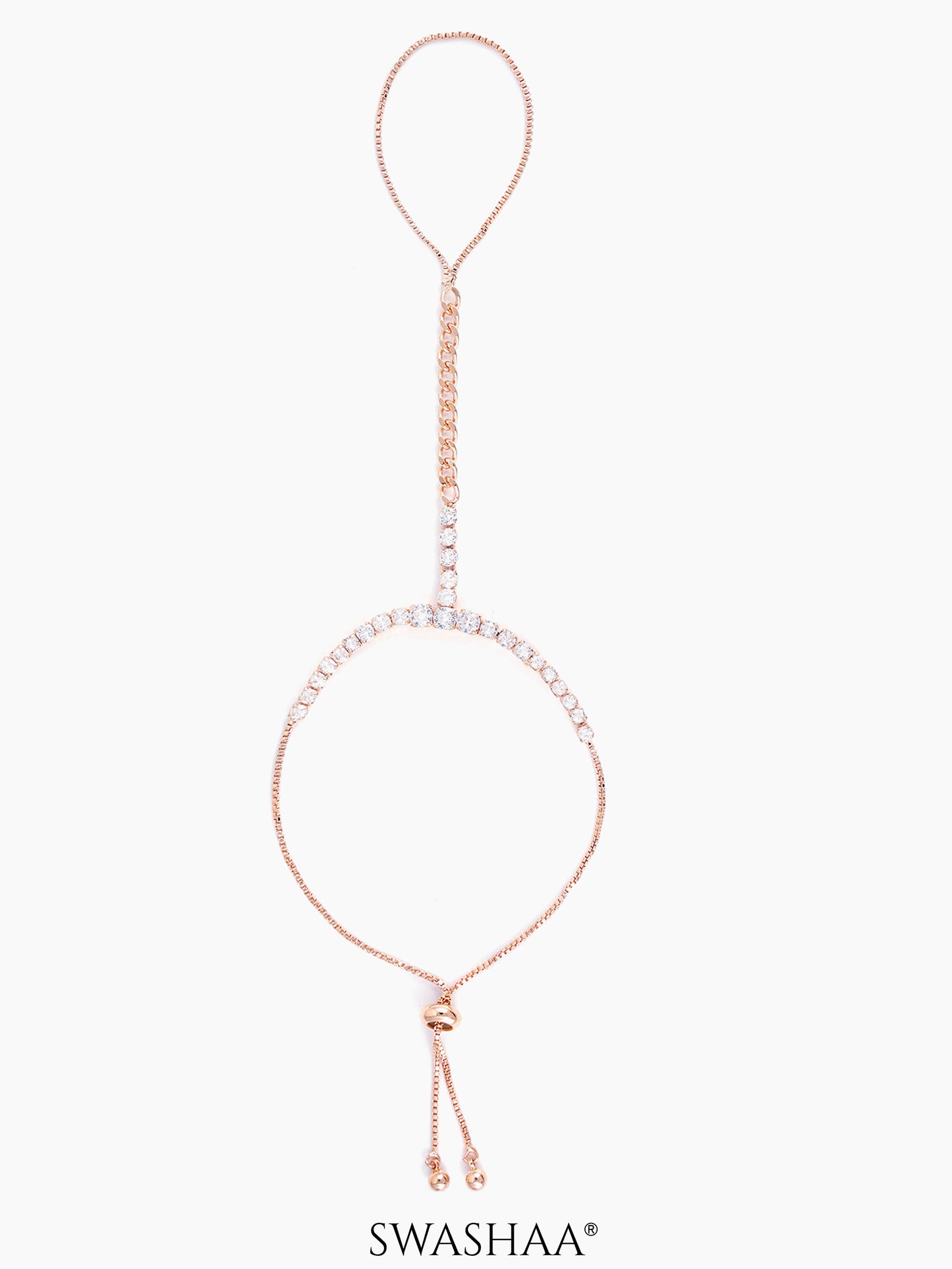 Ashna Rosegold Plated Ring Bracelet Rosegold