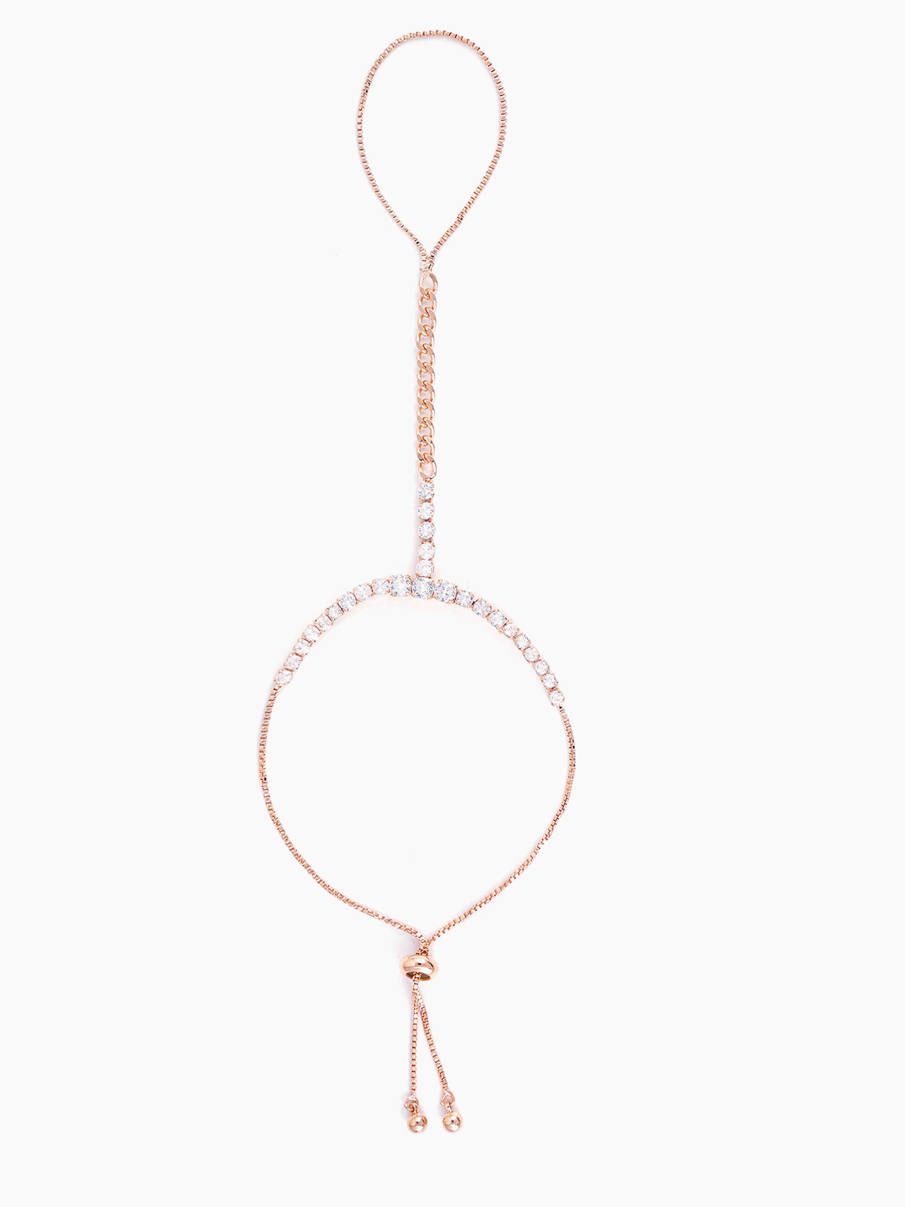 Ashna Rosegold Plated Ring Bracelet Rosegold