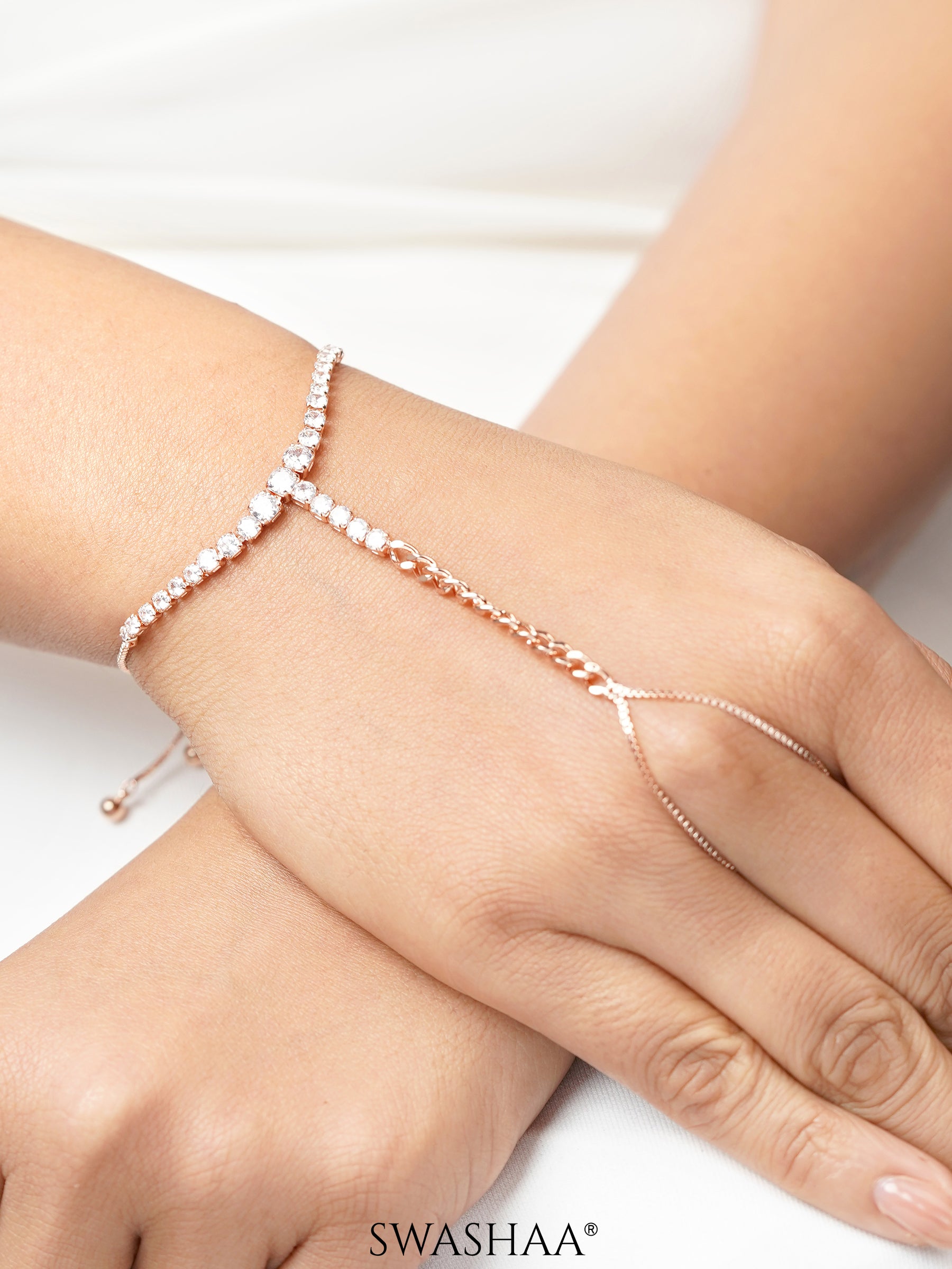 Ashna Rosegold Plated Ring Bracelet