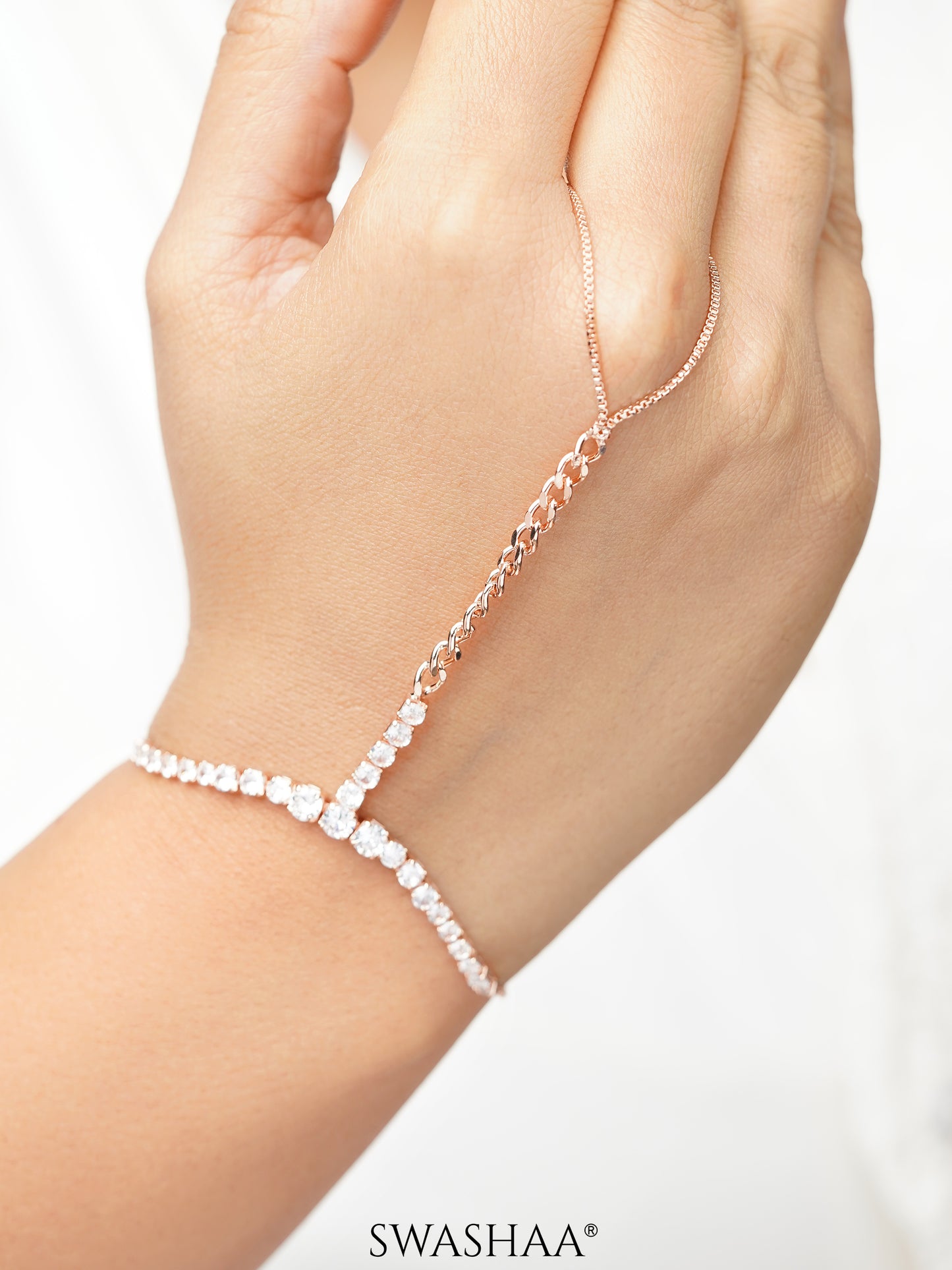 Ashna Rosegold Plated Ring Bracelet