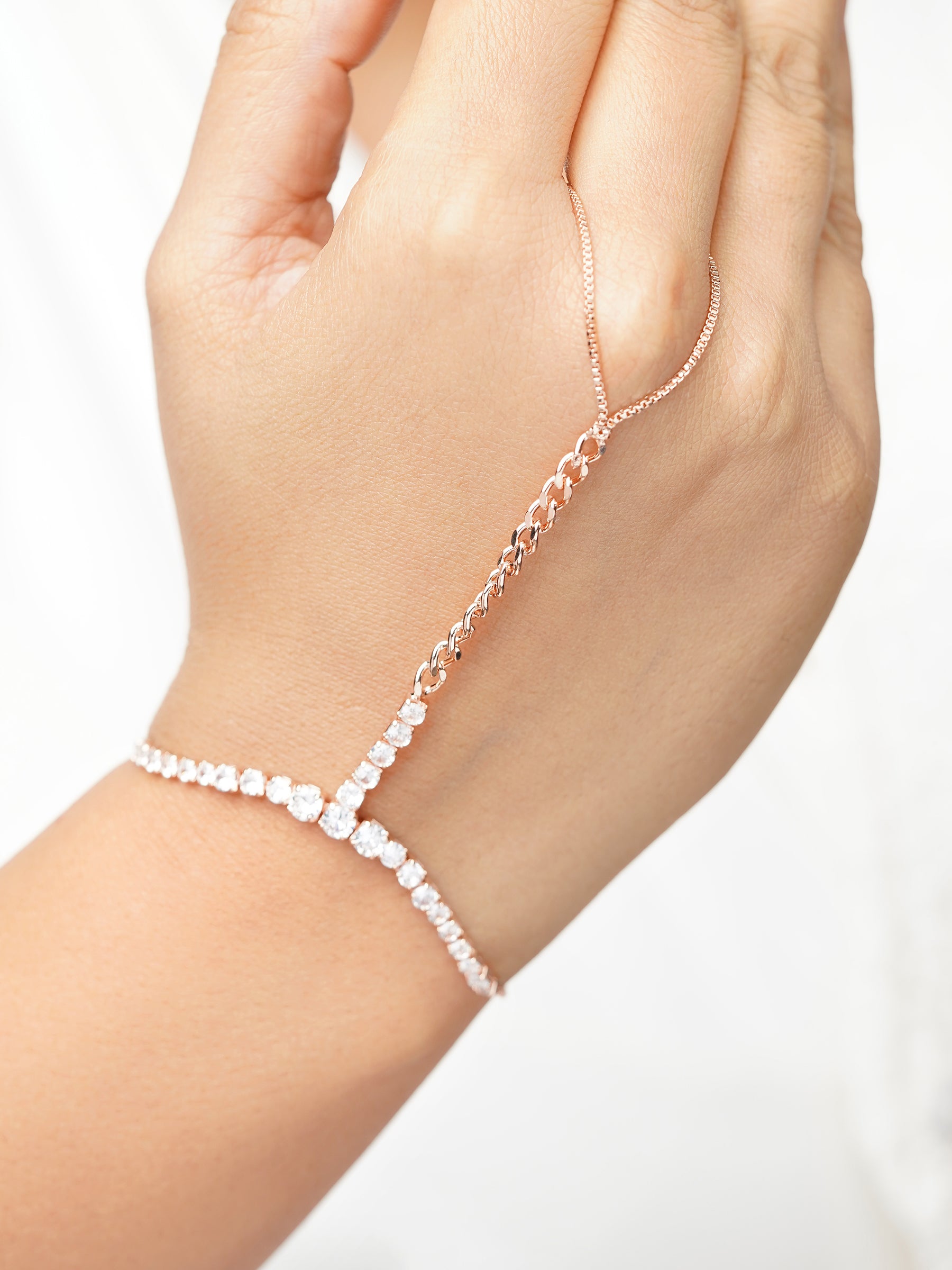 Ashna Rosegold Plated Ring Bracelet