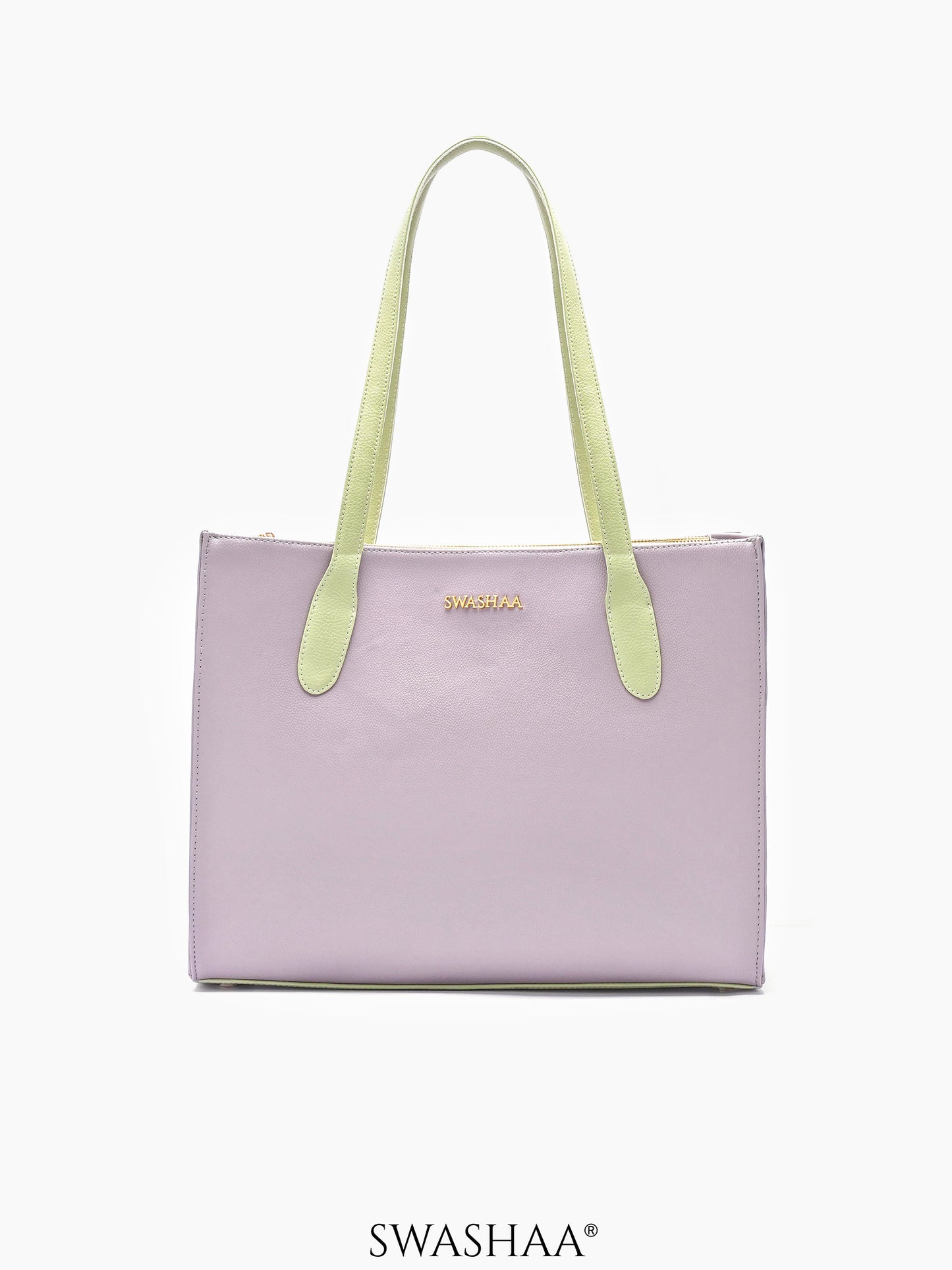 Ashno Leather Tote Bag Lavender