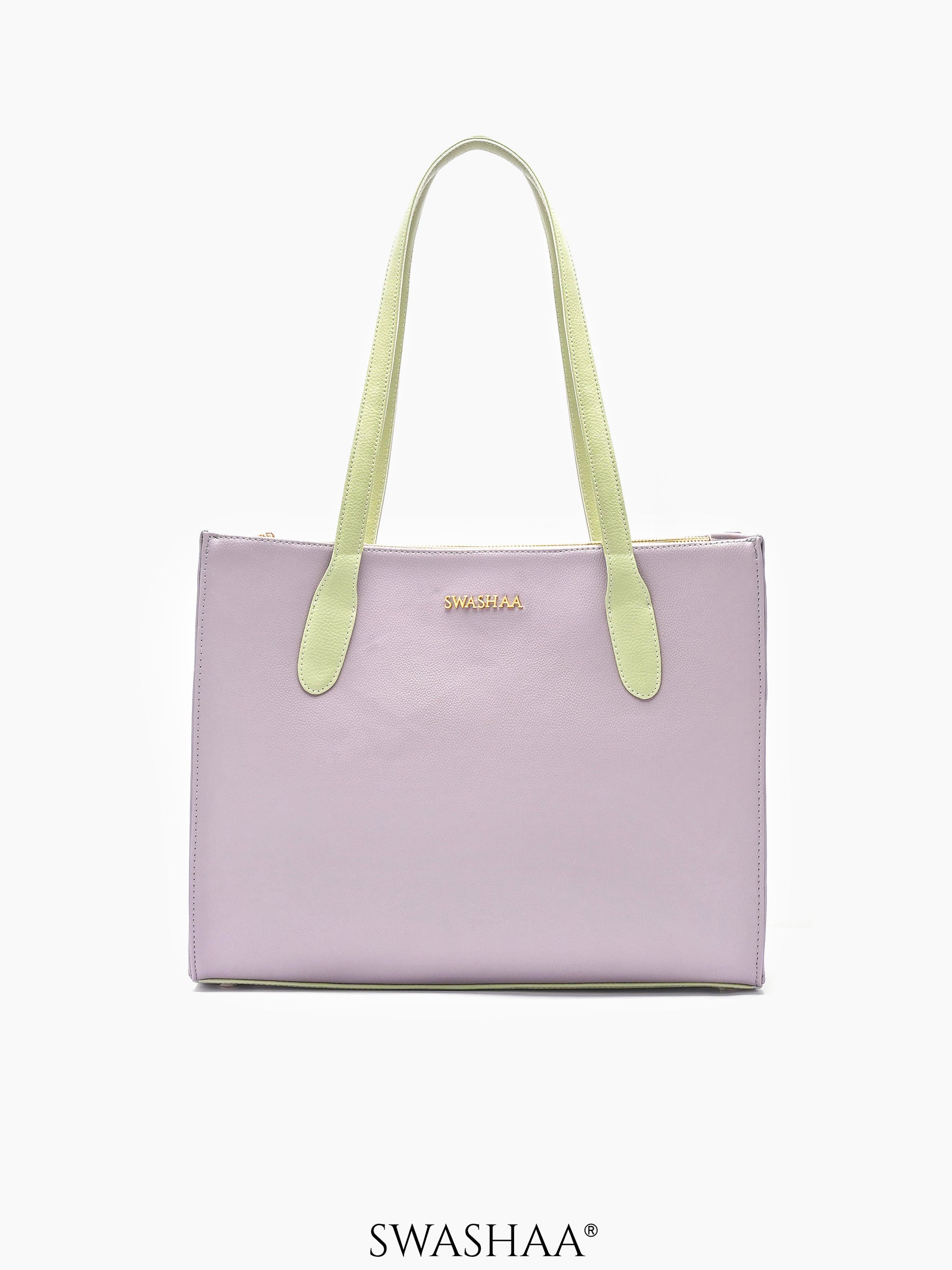 Ashno Leather Tote Bag Lavender