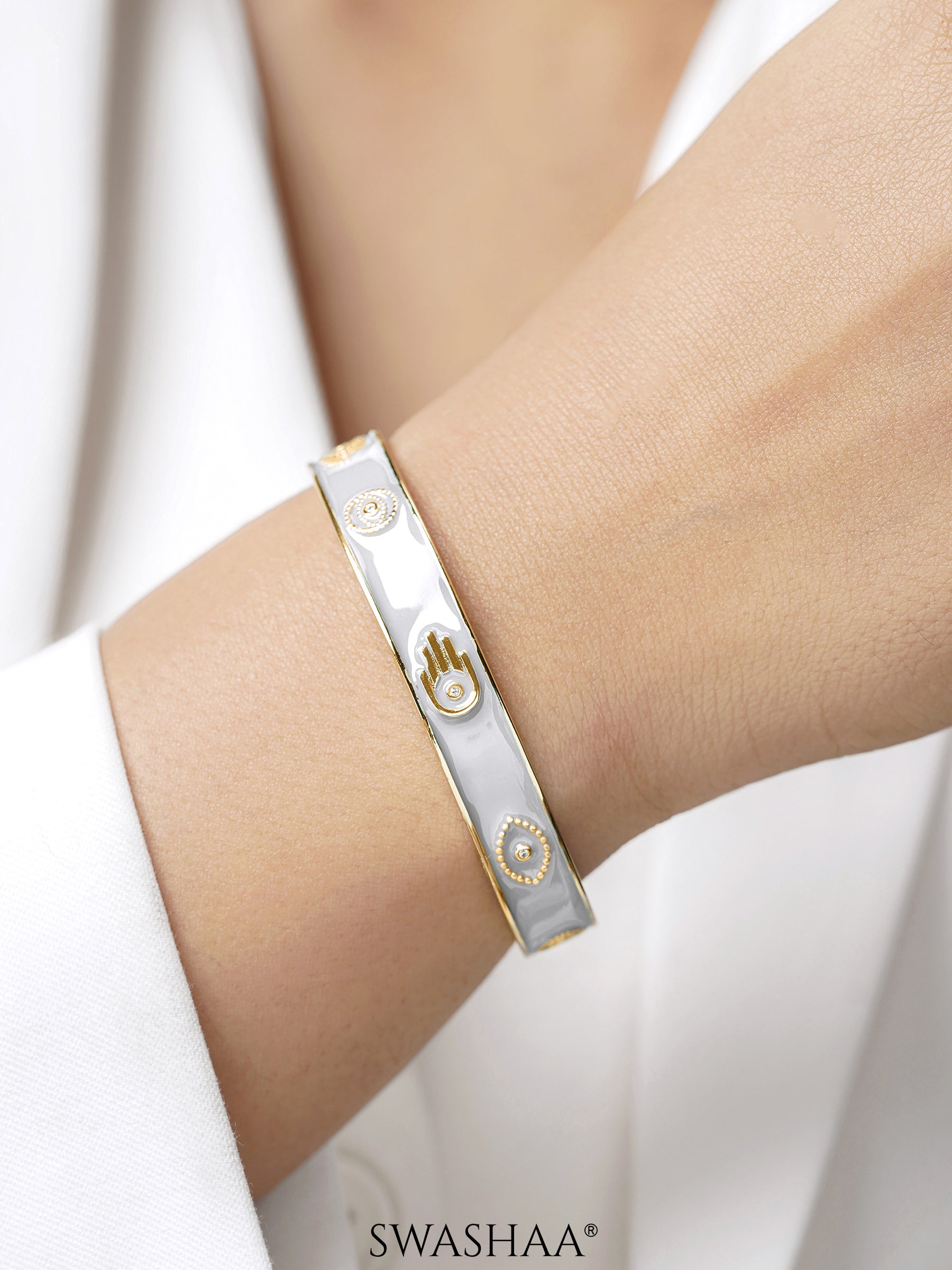 Aston 18K Gold Plated Cuff Bracelet