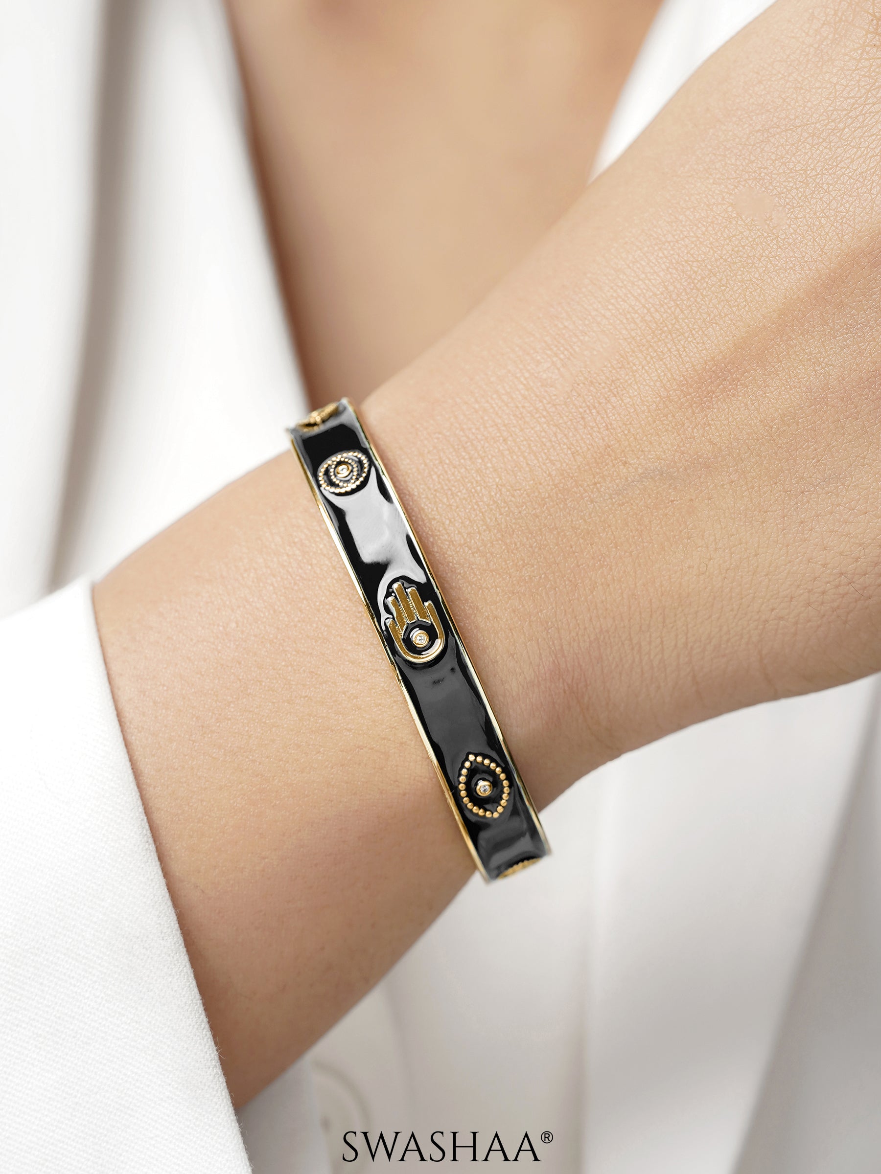 Aston 18K Gold Plated Cuff Bracelet