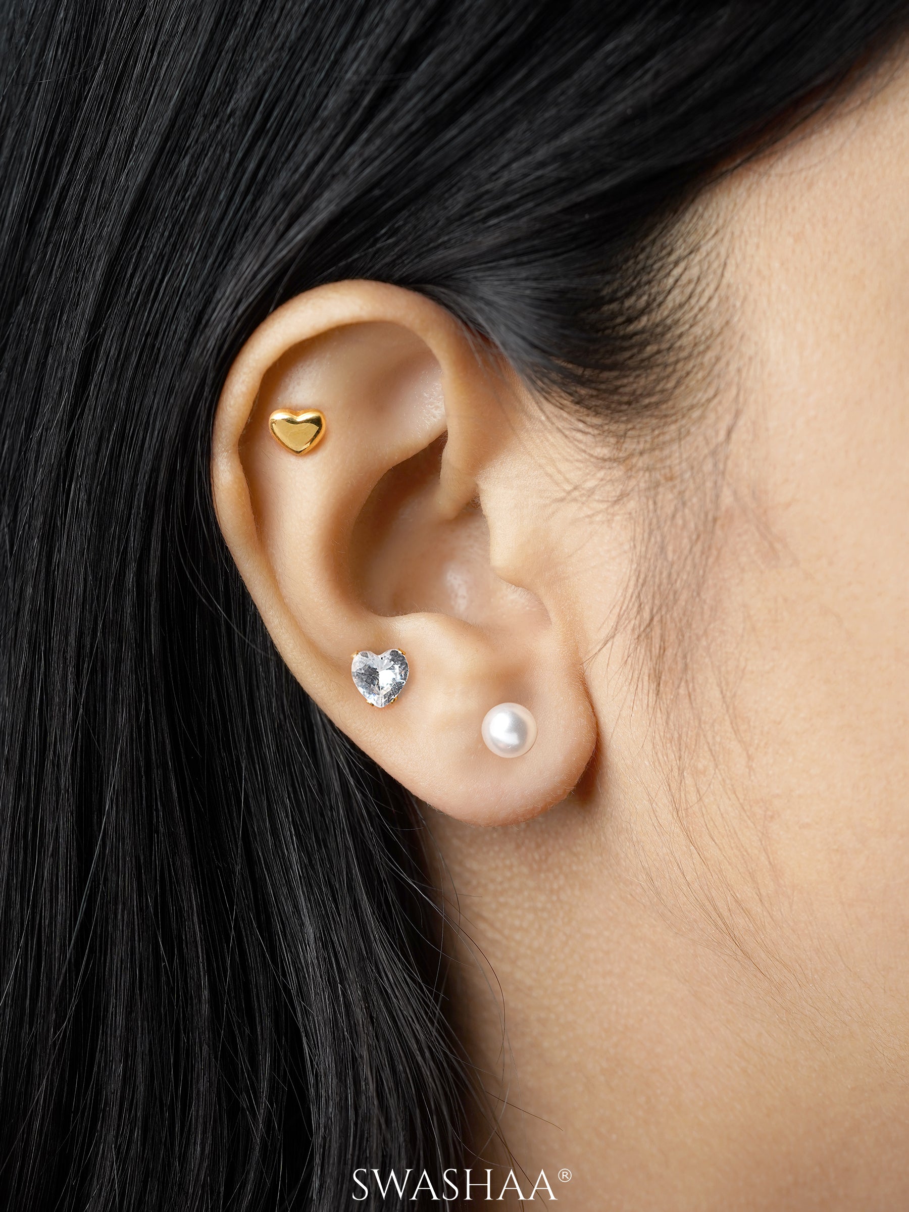 Aurelia 18K Gold Plated Women's Stud Earrings Set