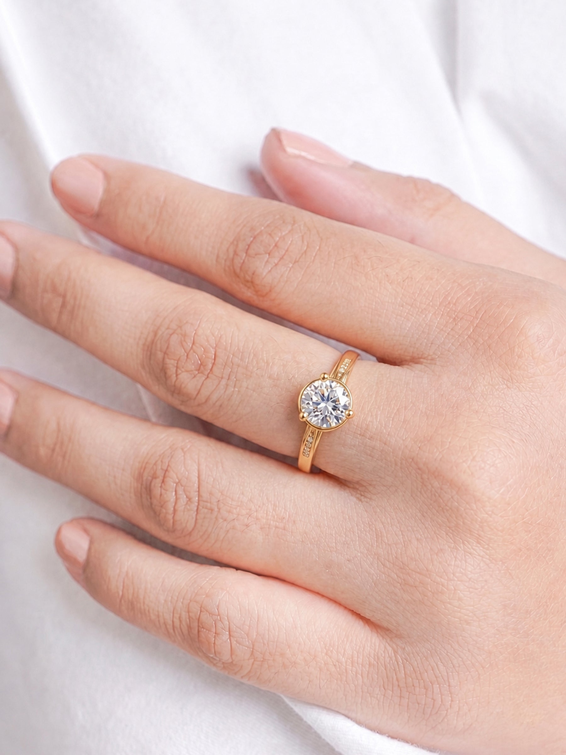 Aurella Solitaire 18K Gold Plated Women's Ring