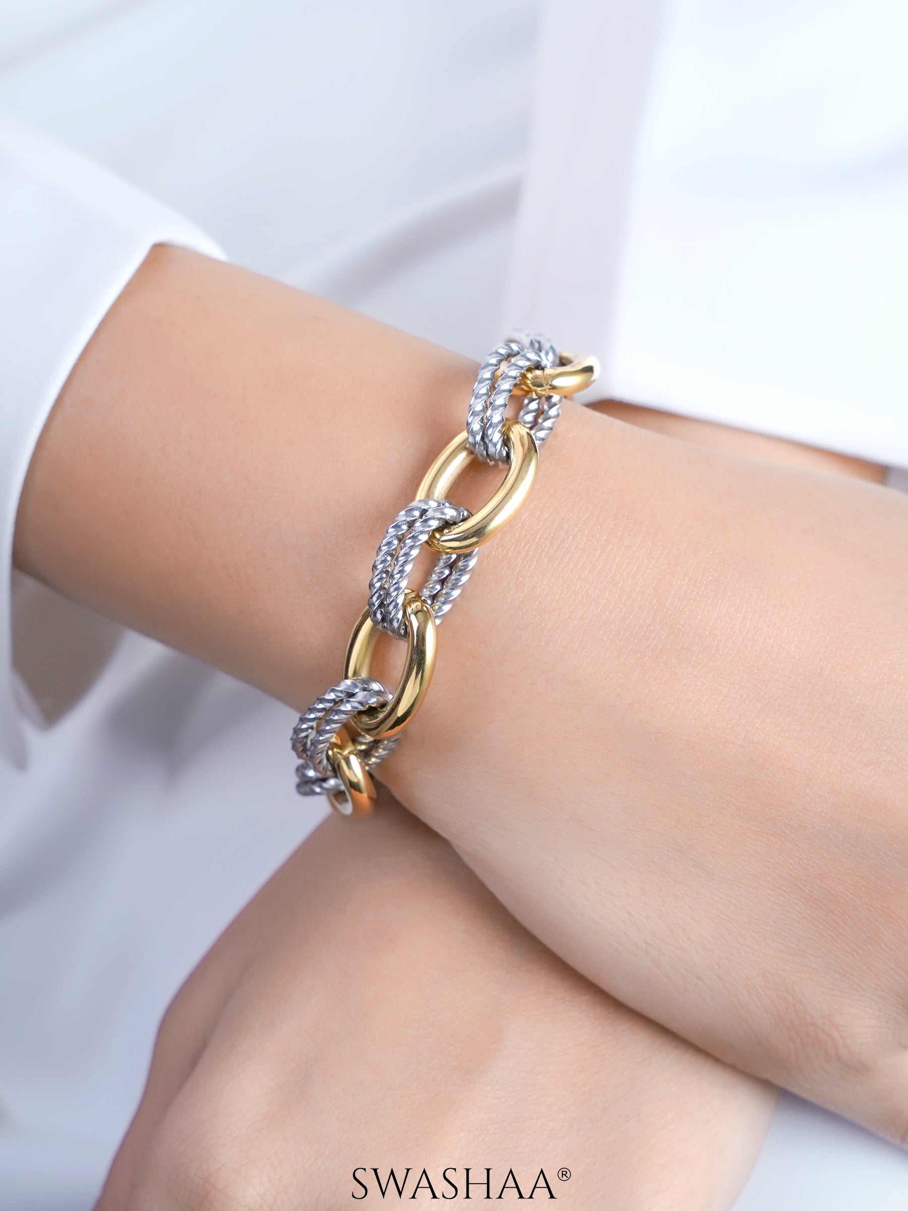 Aurika Dual Tone Link Bracelet