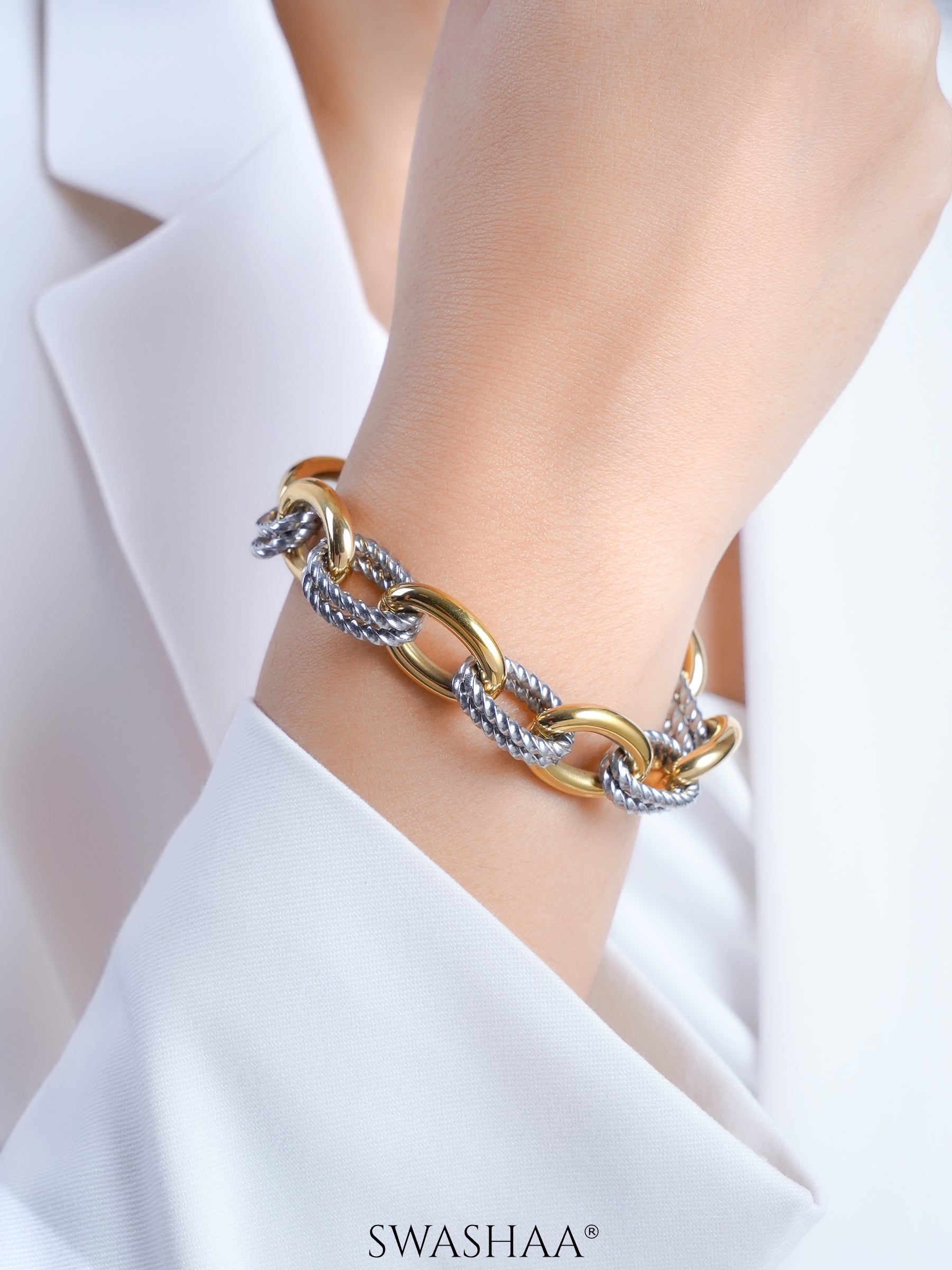 Aurika Dual Tone Link Bracelet