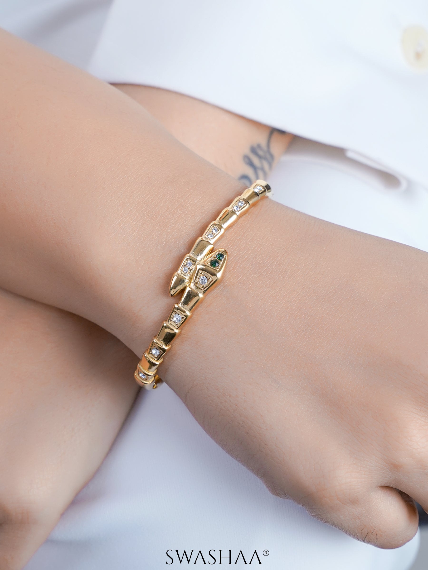 Aurza Snake Diamond Band Bracelet