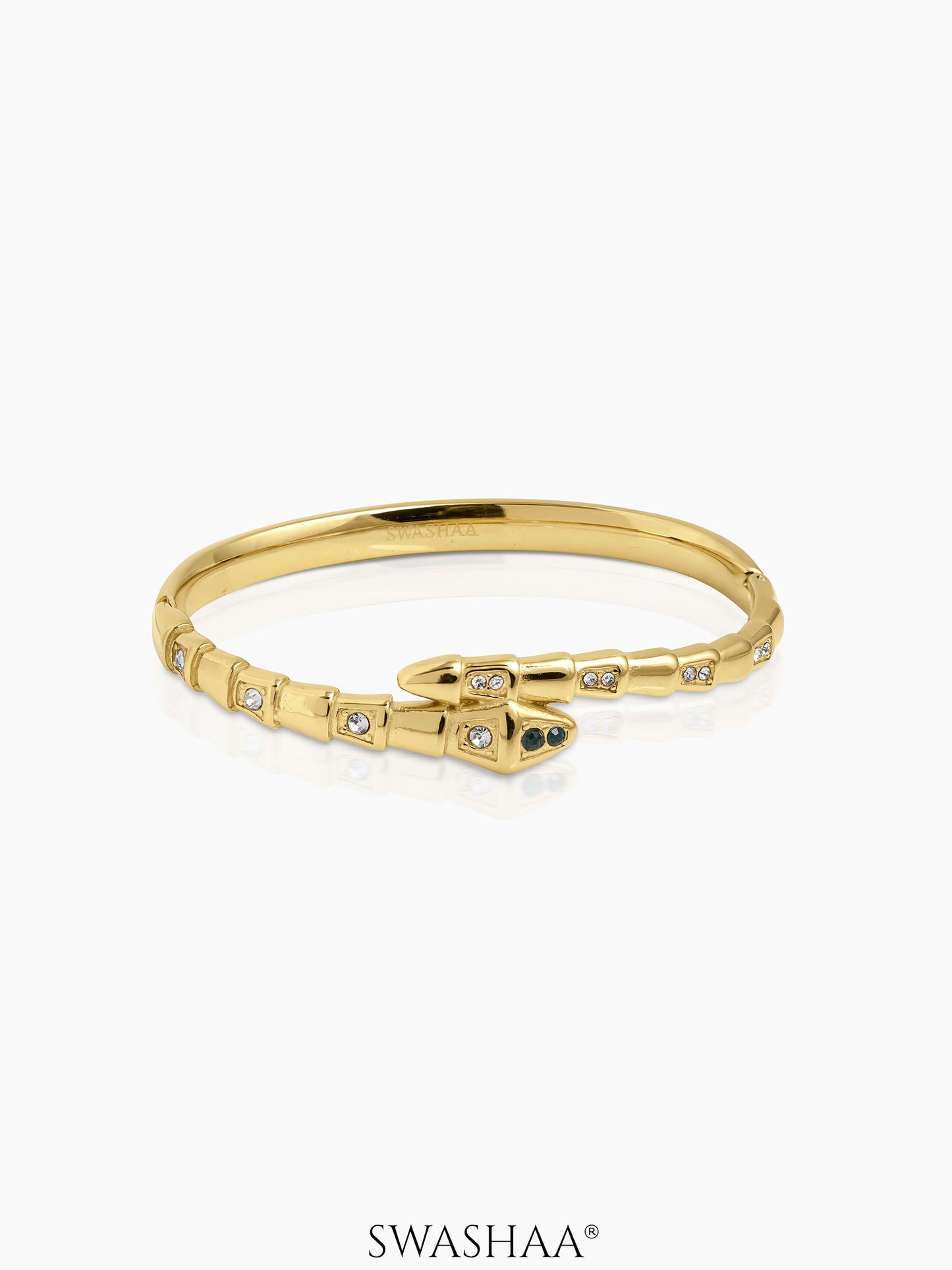 Aurza Snake Diamond Band Bracelet 18K Gold Plated