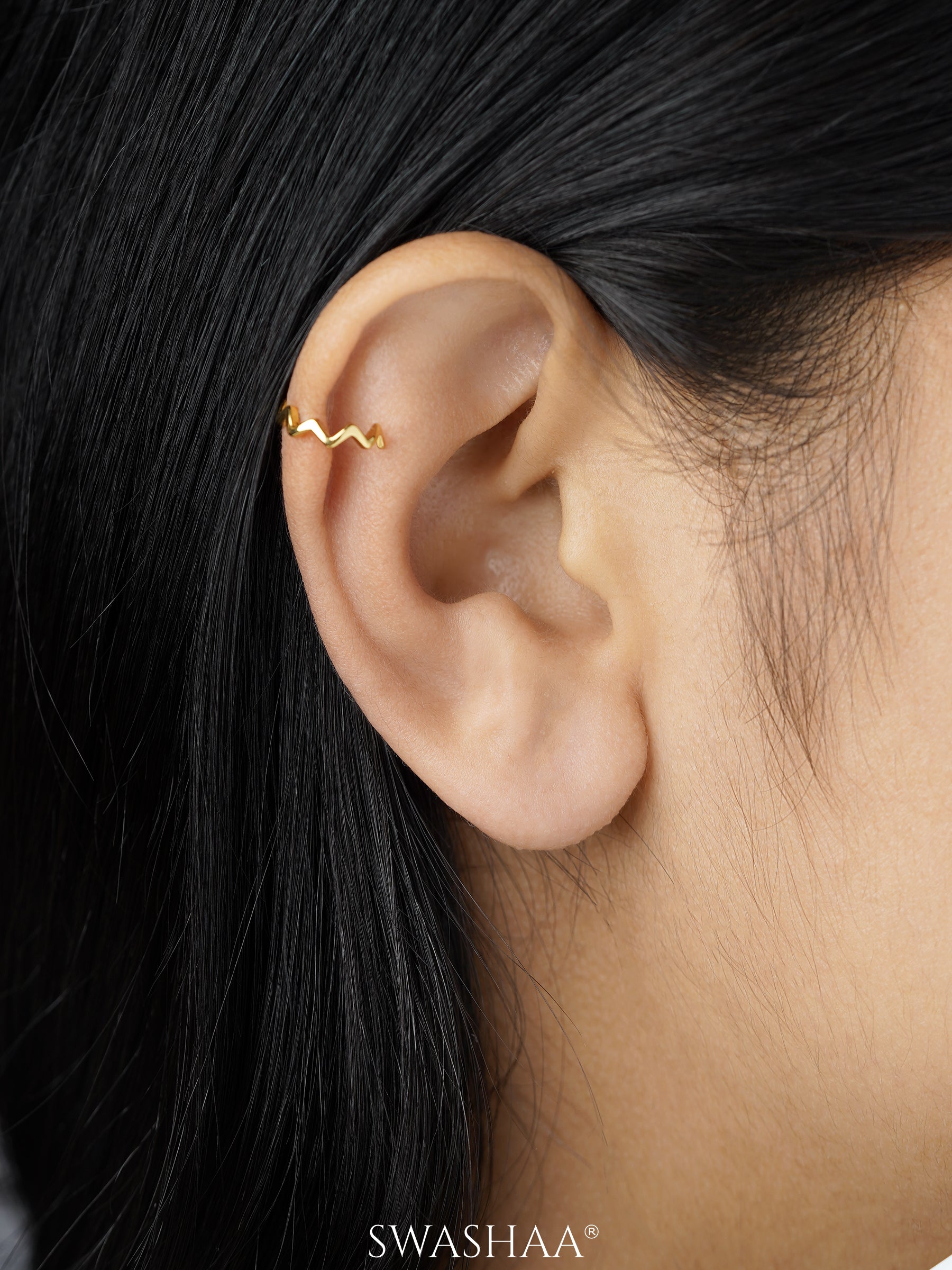 Axis Wave Cuff Earrings