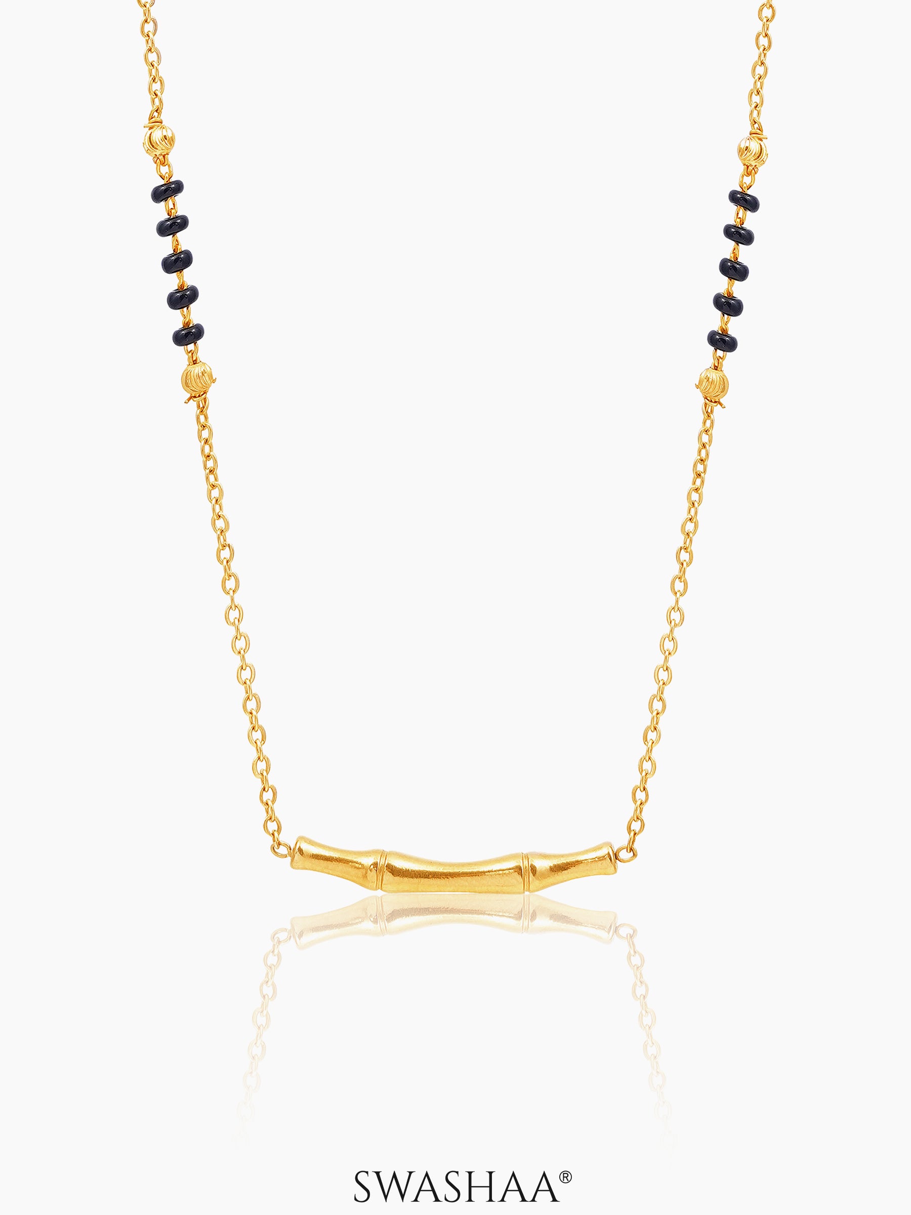 Baansi Bamboo Bar 18K Gold Plated Mangalsutra Gold