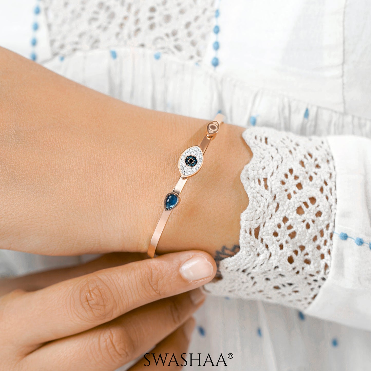 Bailee Evil Eye Rosegold Plated Bracelet Rosegold