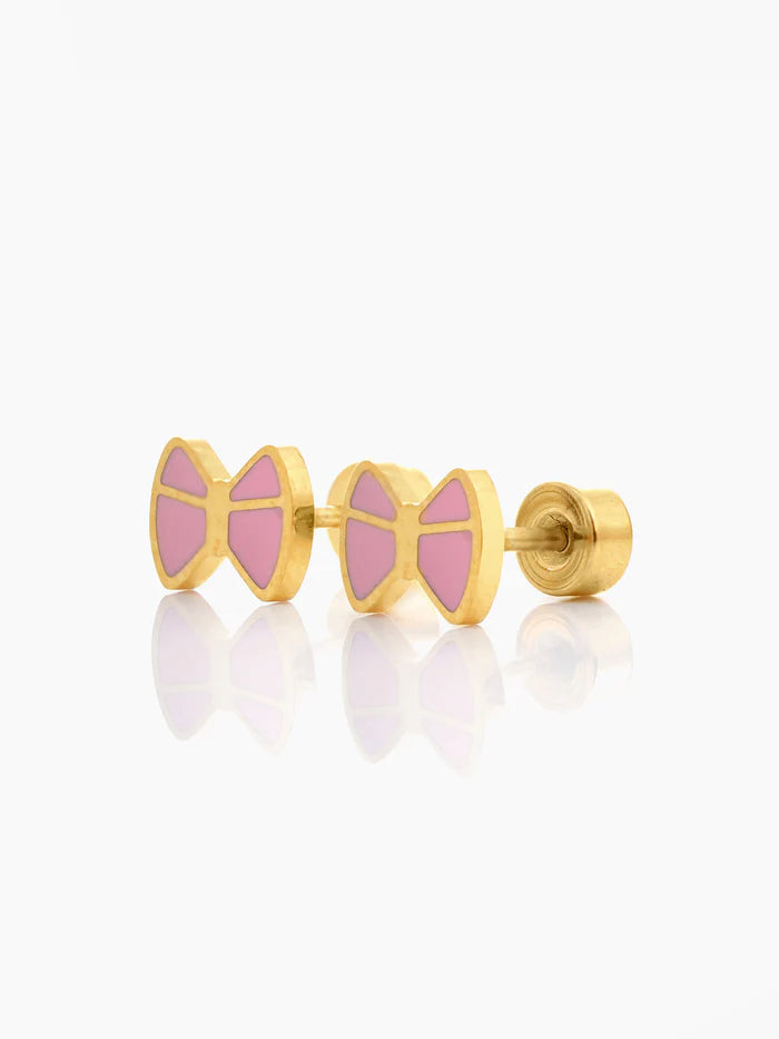 Belle Bow Charm 18K Gold Plated Kid's Earrings